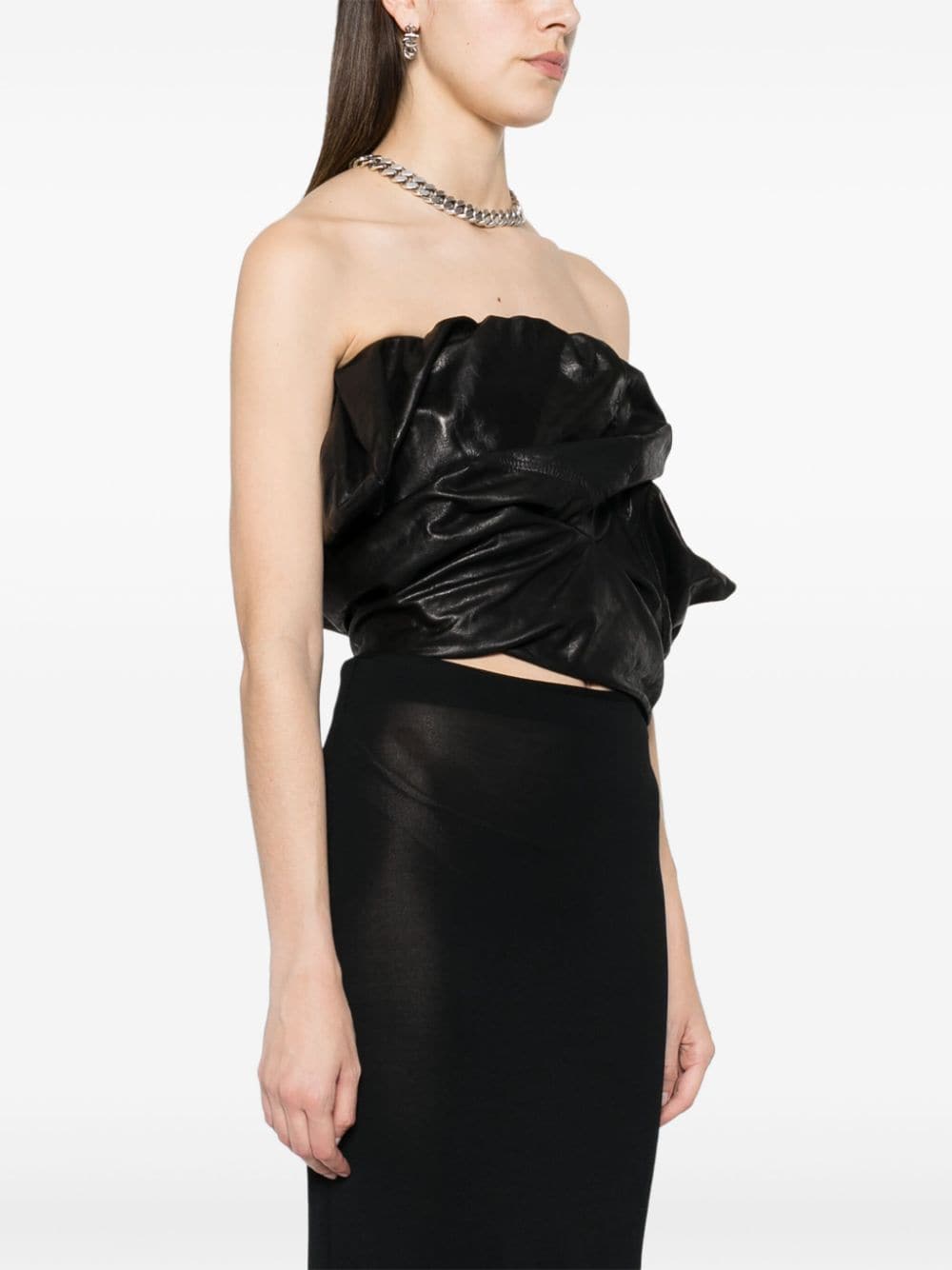 Rick Owens Women's Draped Leather Bustier