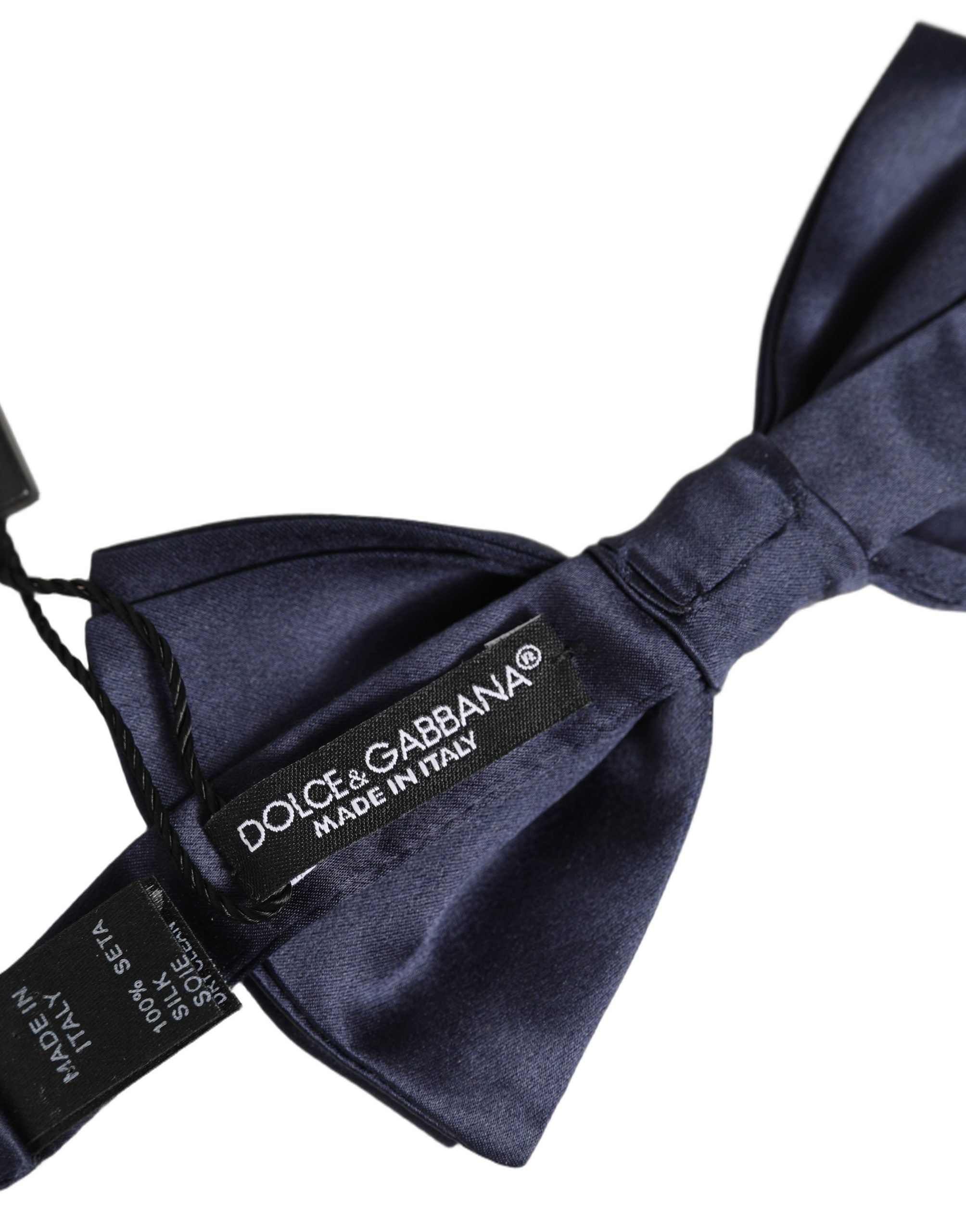 Dolce & Gabbana Dark Blue 100% Silk Adjustable Neck Papillon Bow Men's Tie