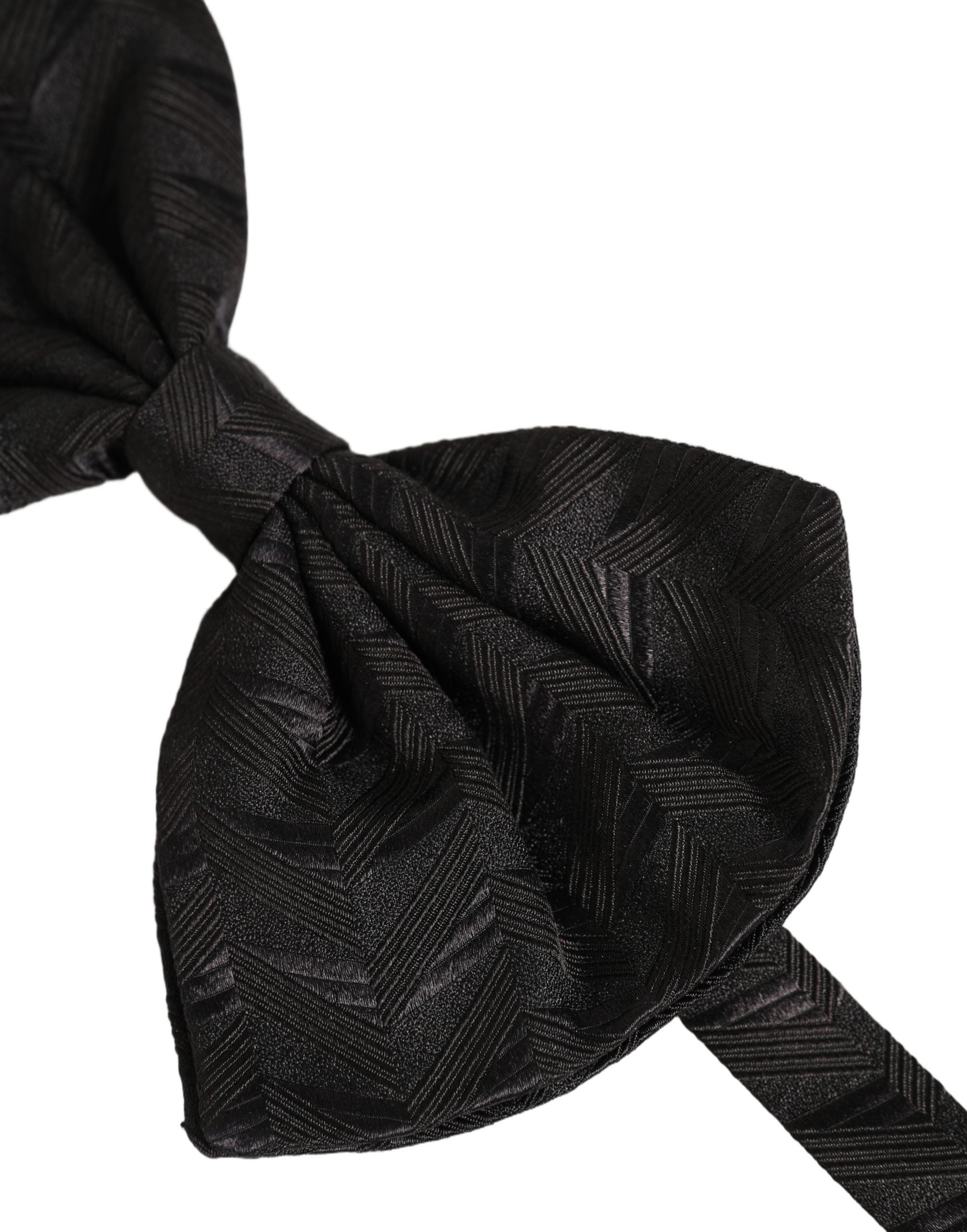 Dolce & Gabbana Men Black Patterned Adjustable Neck Papillon Bow Men's Tie
