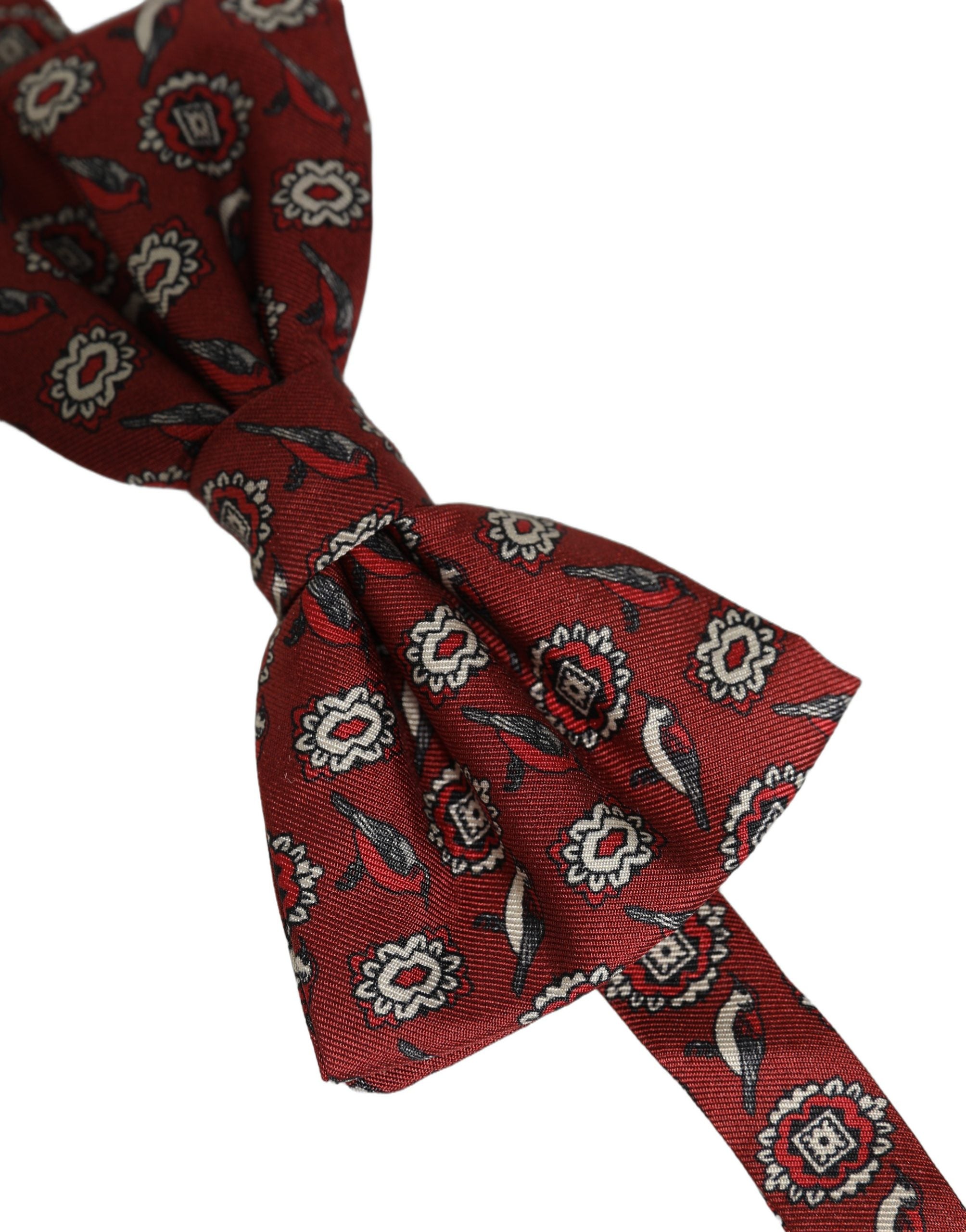 Dolce & Gabbana Men Bordeaux Floral Adjustable Neck Papillon Bow Men's Tie