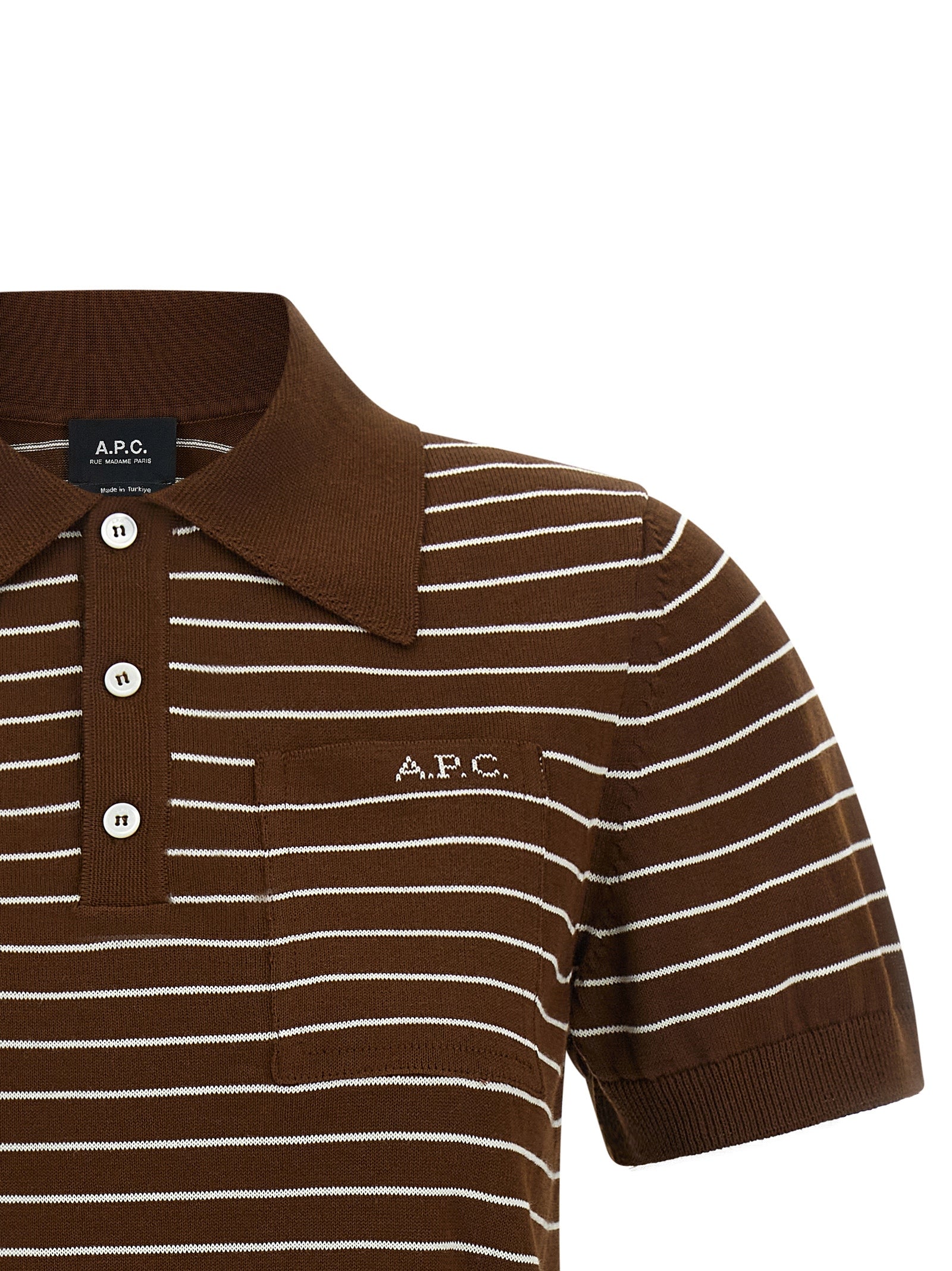 A.P.C. Brown Cotton Polo Women's Shirt