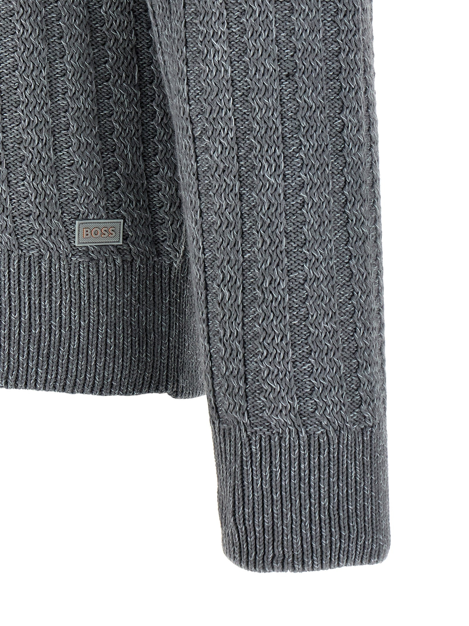 Hugo Boss Gray Cotton Men's Cardigan