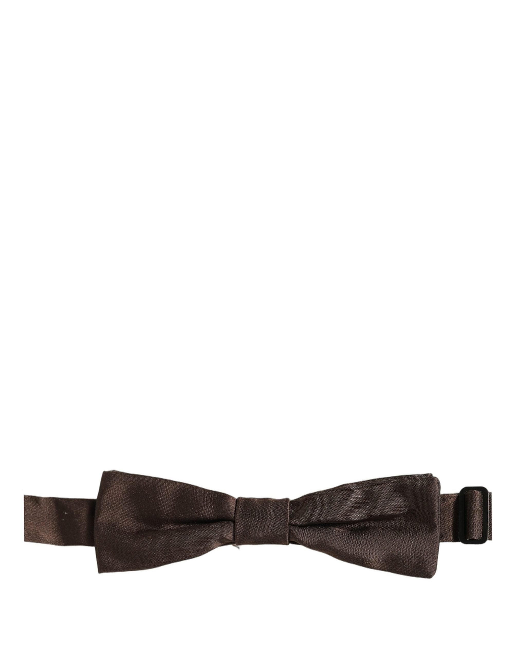 Dolce & Gabbana Men Brown 100% Silk Adjustable Neck Papillon Bow Men's Tie