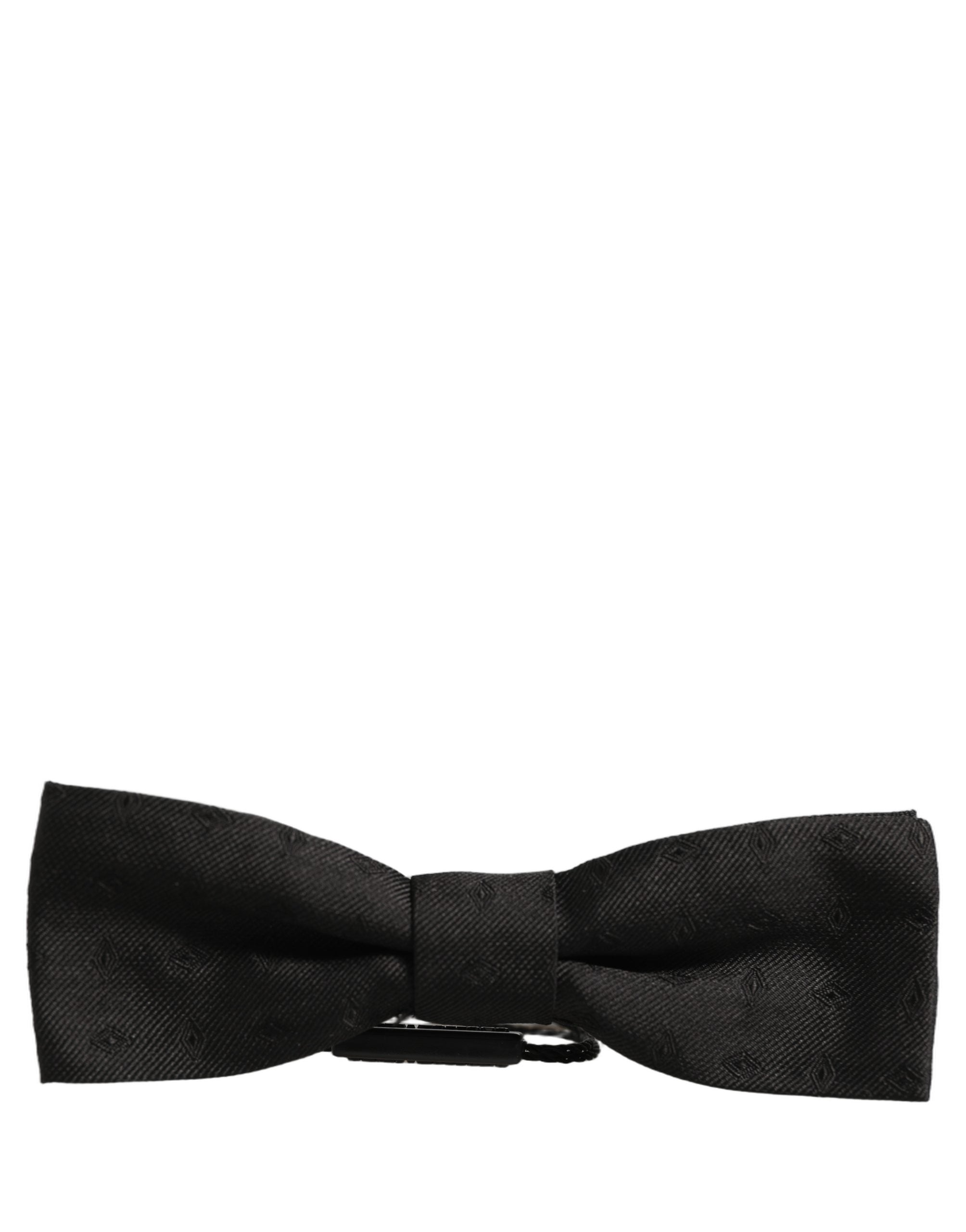 Dolce & Gabbana Men Black 100% Silk Adjustable Neck Papillon Bow Men's Tie