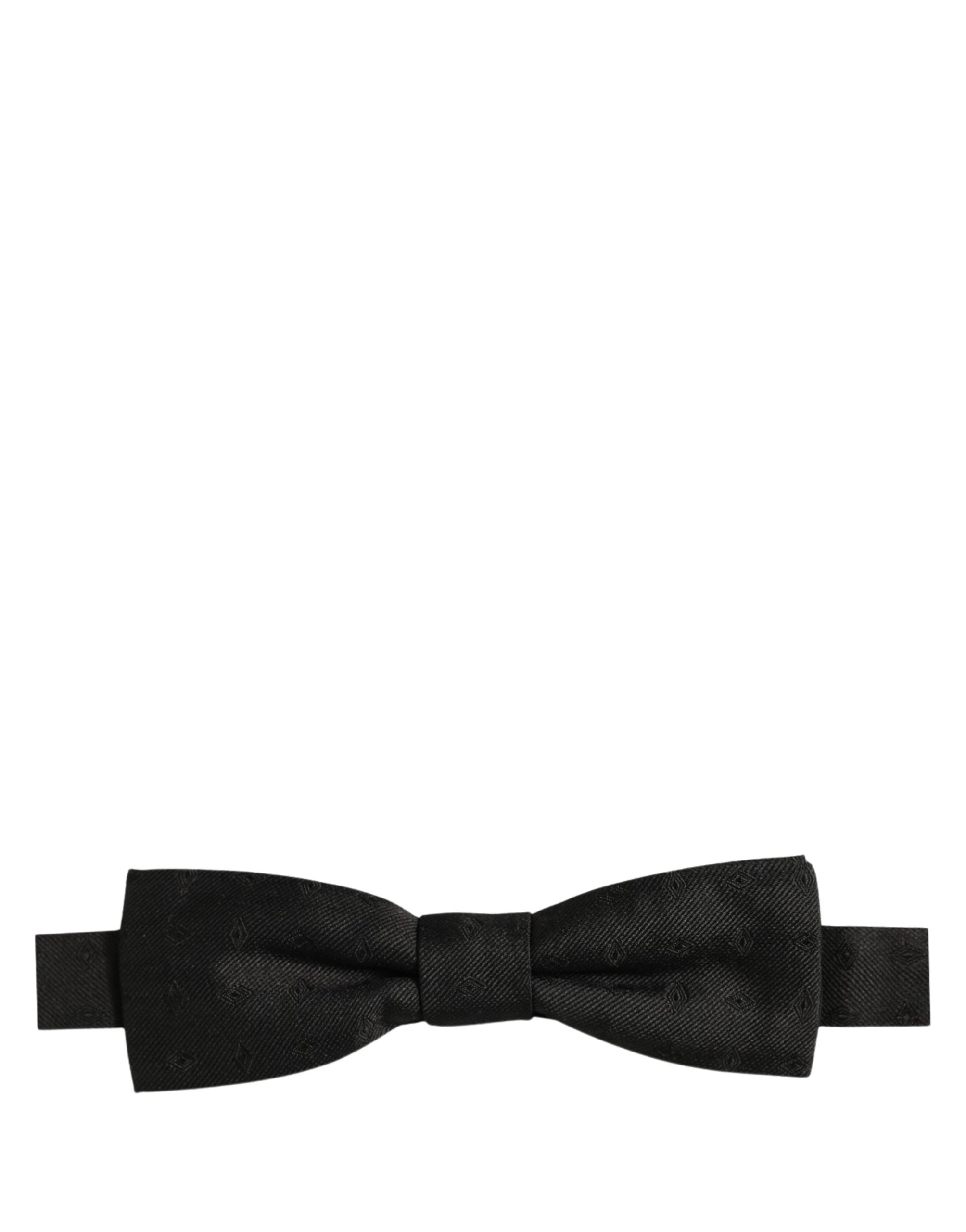 Dolce & Gabbana Men Black 100% Silk Adjustable Neck Papillon Bow Men's Tie