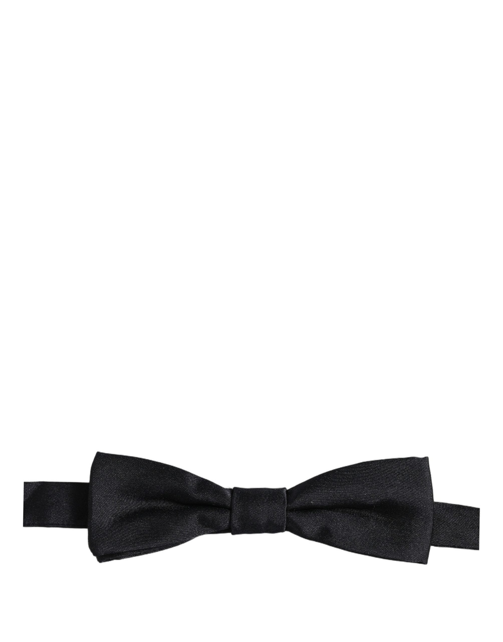 Dolce & Gabbana Men Black 100% Silk Adjustable Neck Papillon Bow Men's Tie