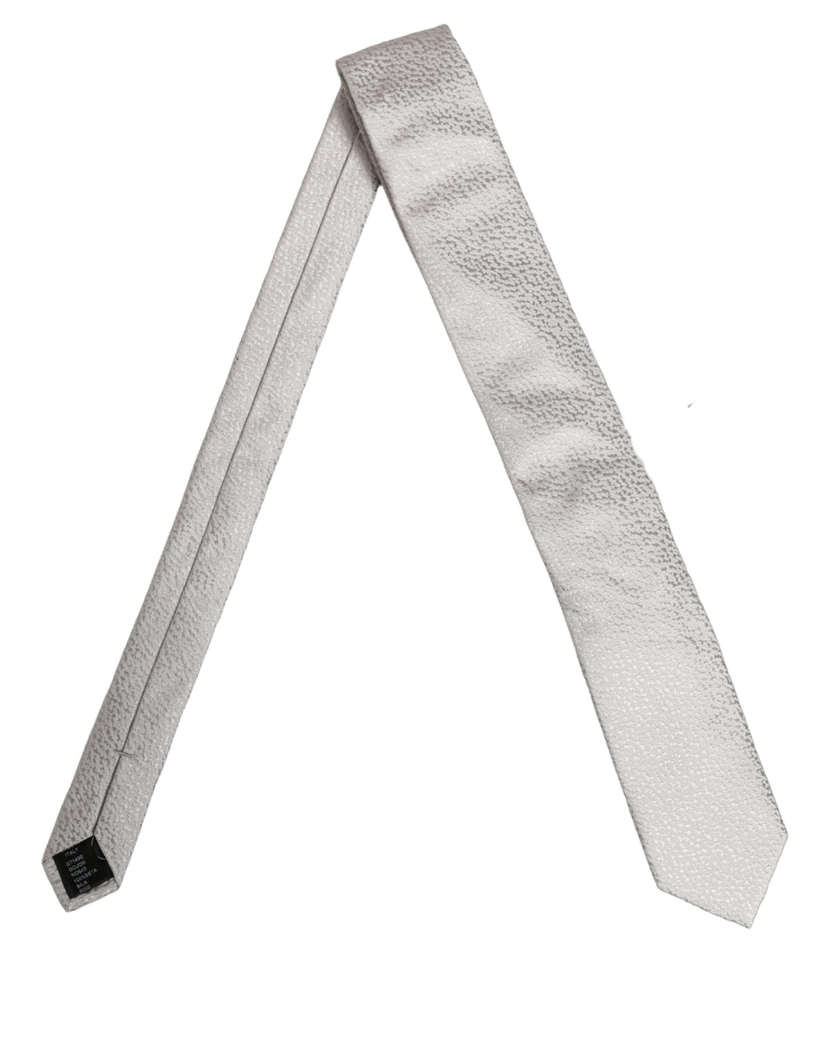 Dolce & Gabbana Men Gray 100% Silk Textured Adjustable Men'sd NeckMen's Men's Tie