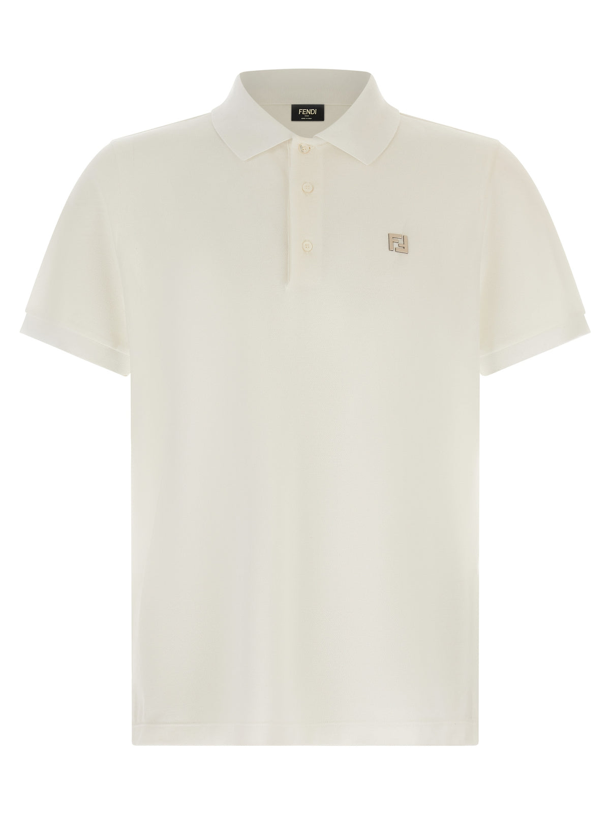 Fendi White Cotton Polo Men's Shirt