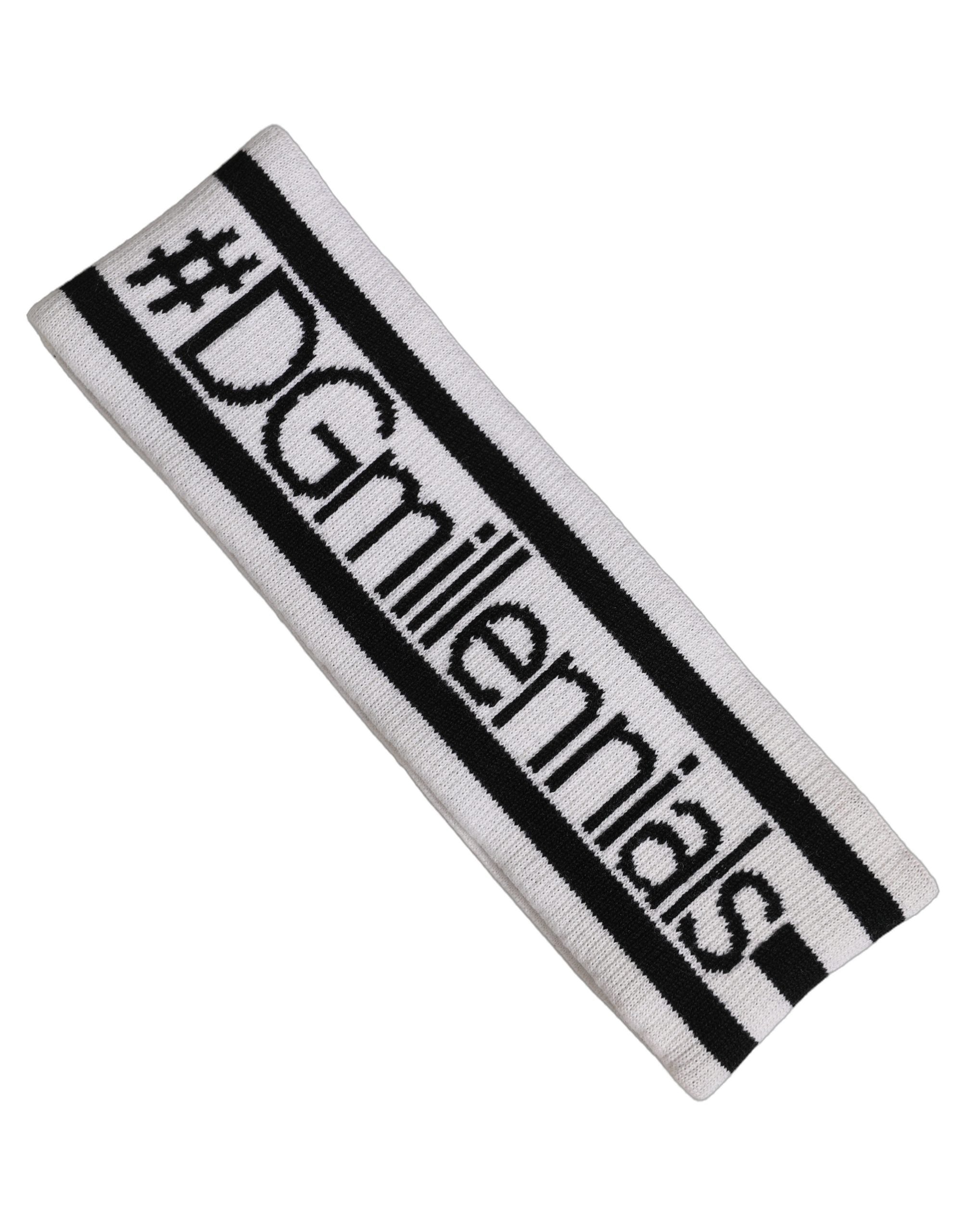 Dolce & Gabbana White Wool Knit #DGmillennials Head Band One Size Women's Hat