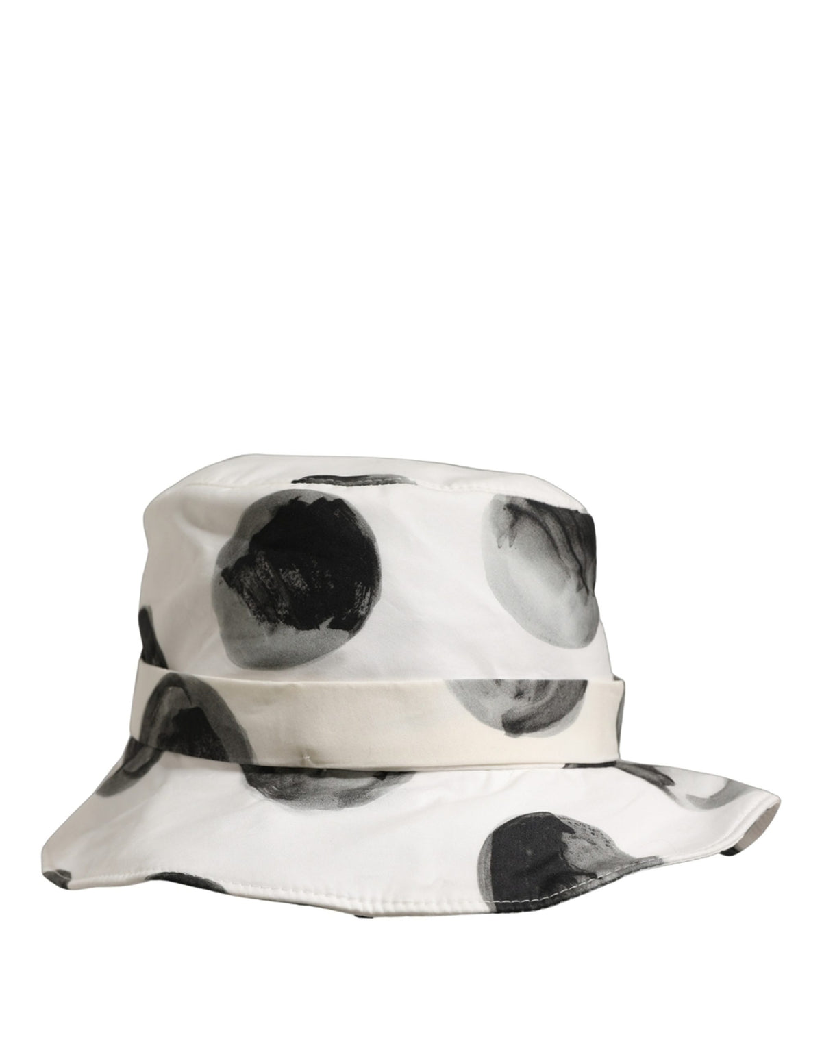 Dolce & Gabbana White Cotton Big Polka Dot Pattern Bucket Women's Hat