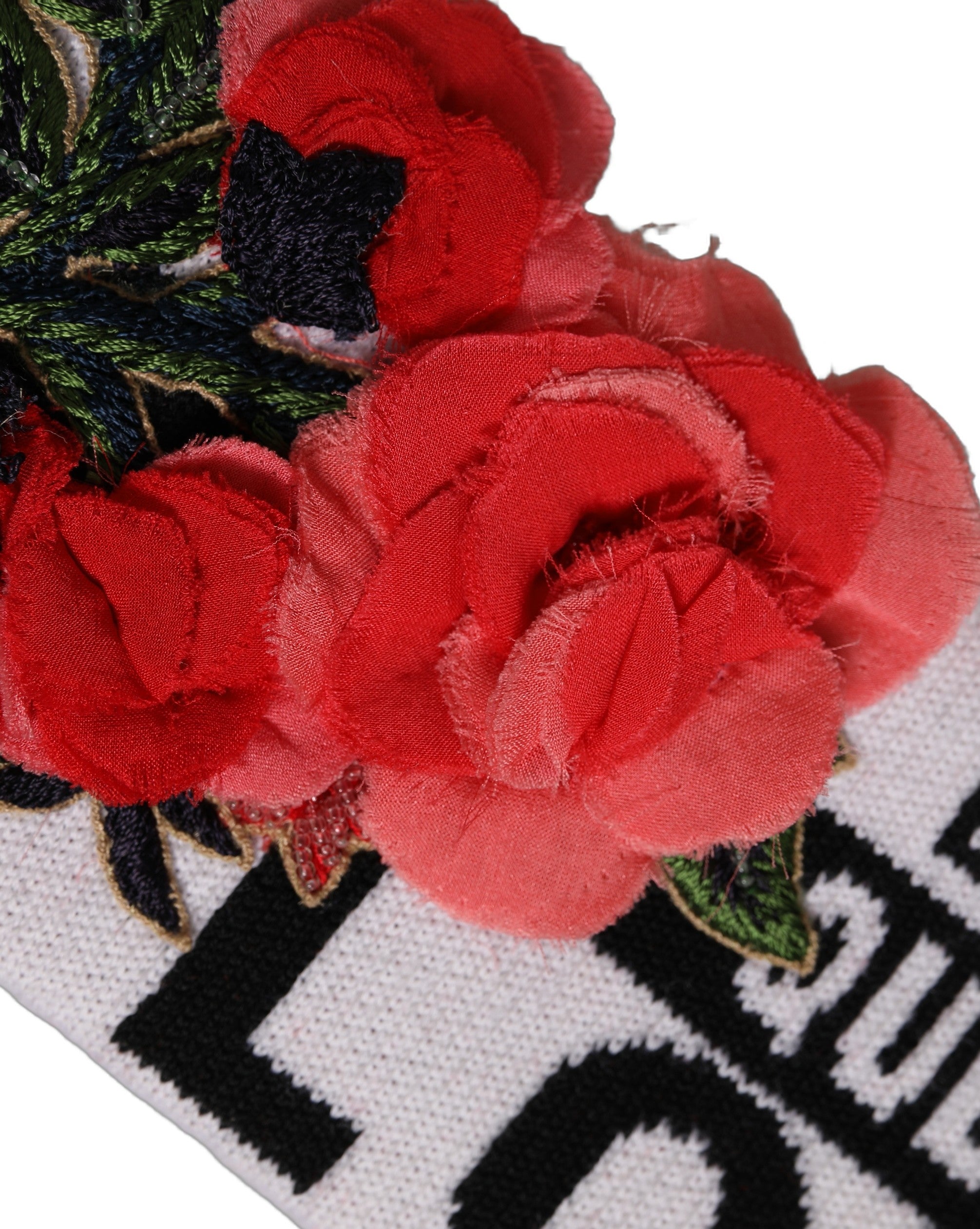 Dolce & Gabbana White D&G Queen Love Floral Applique Head Band One Size Women's Hat