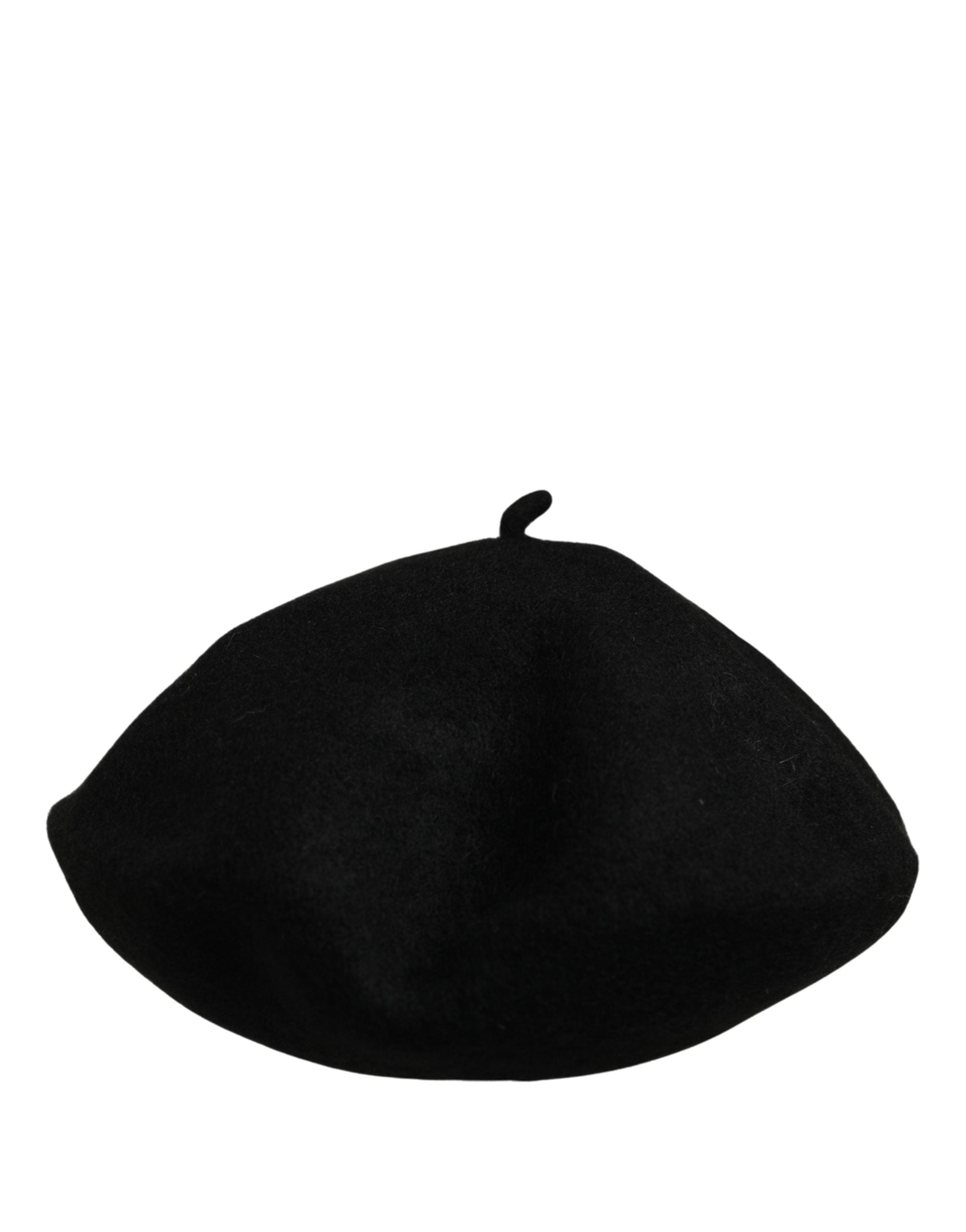 Dolce & Gabbana Black Wool French Style Beret Capello Women's Hat