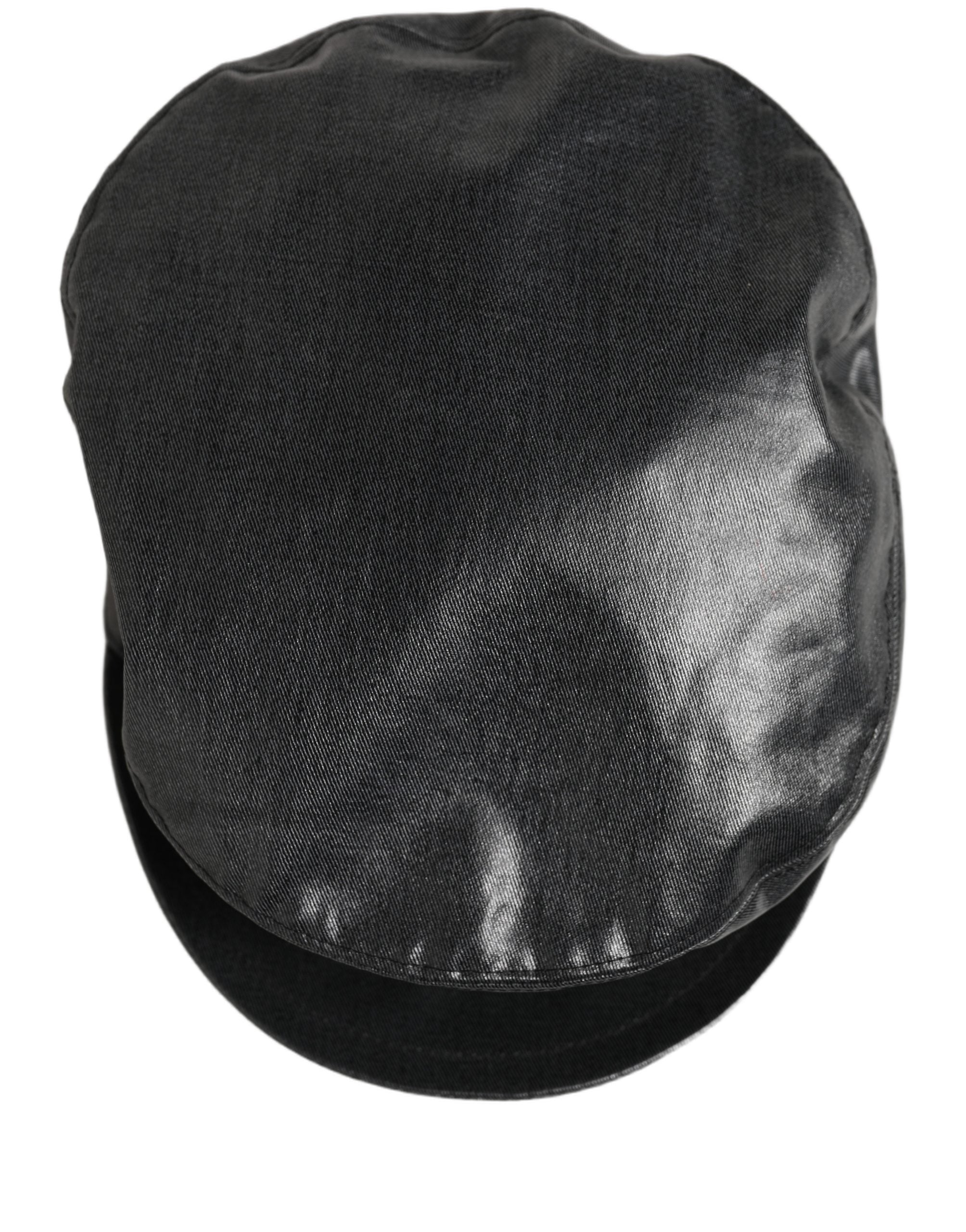 Dolce & Gabbana Black Cotton Gold DG Chain Baker Boy Capello Women's Hat