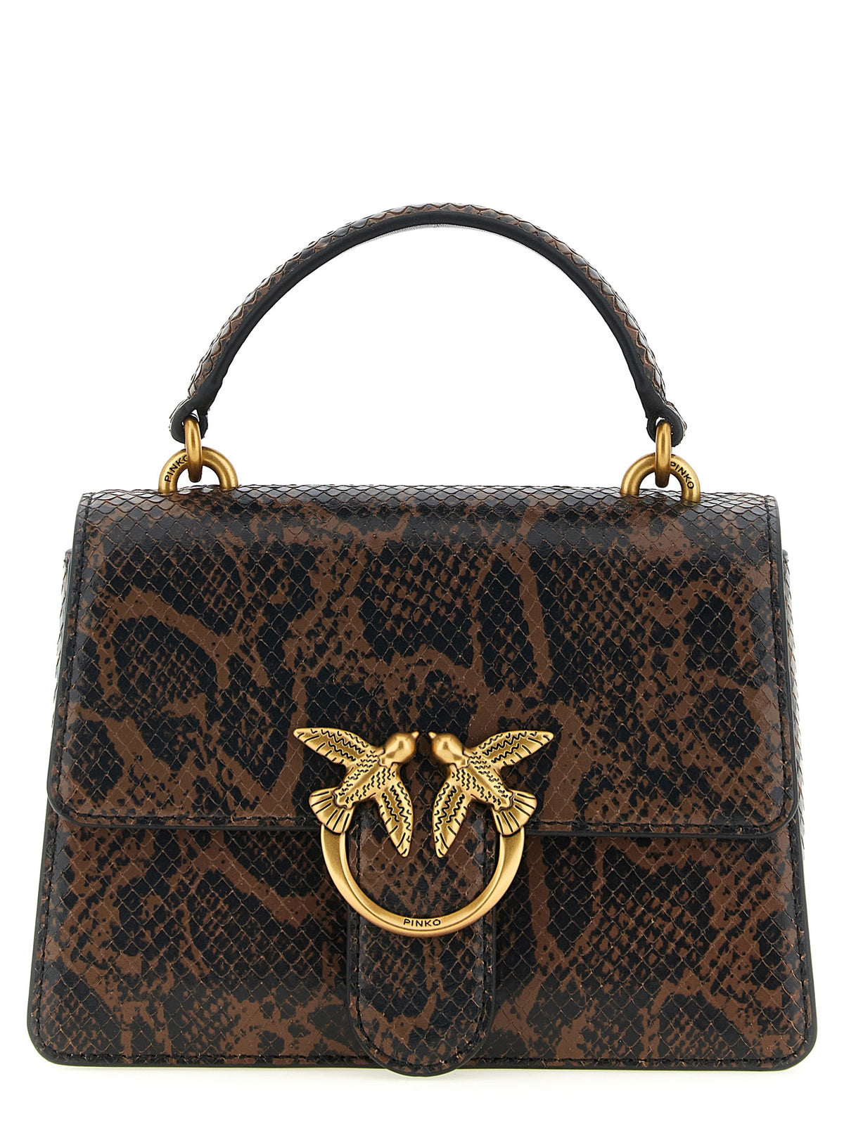 PINKO Brown Calfskin Women's Handbag