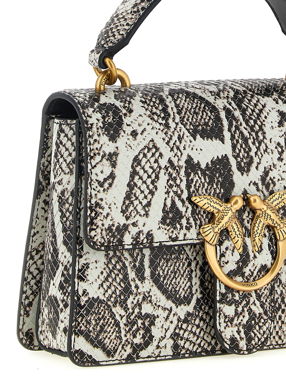PINKO Gray Calfskin Women's Handbag