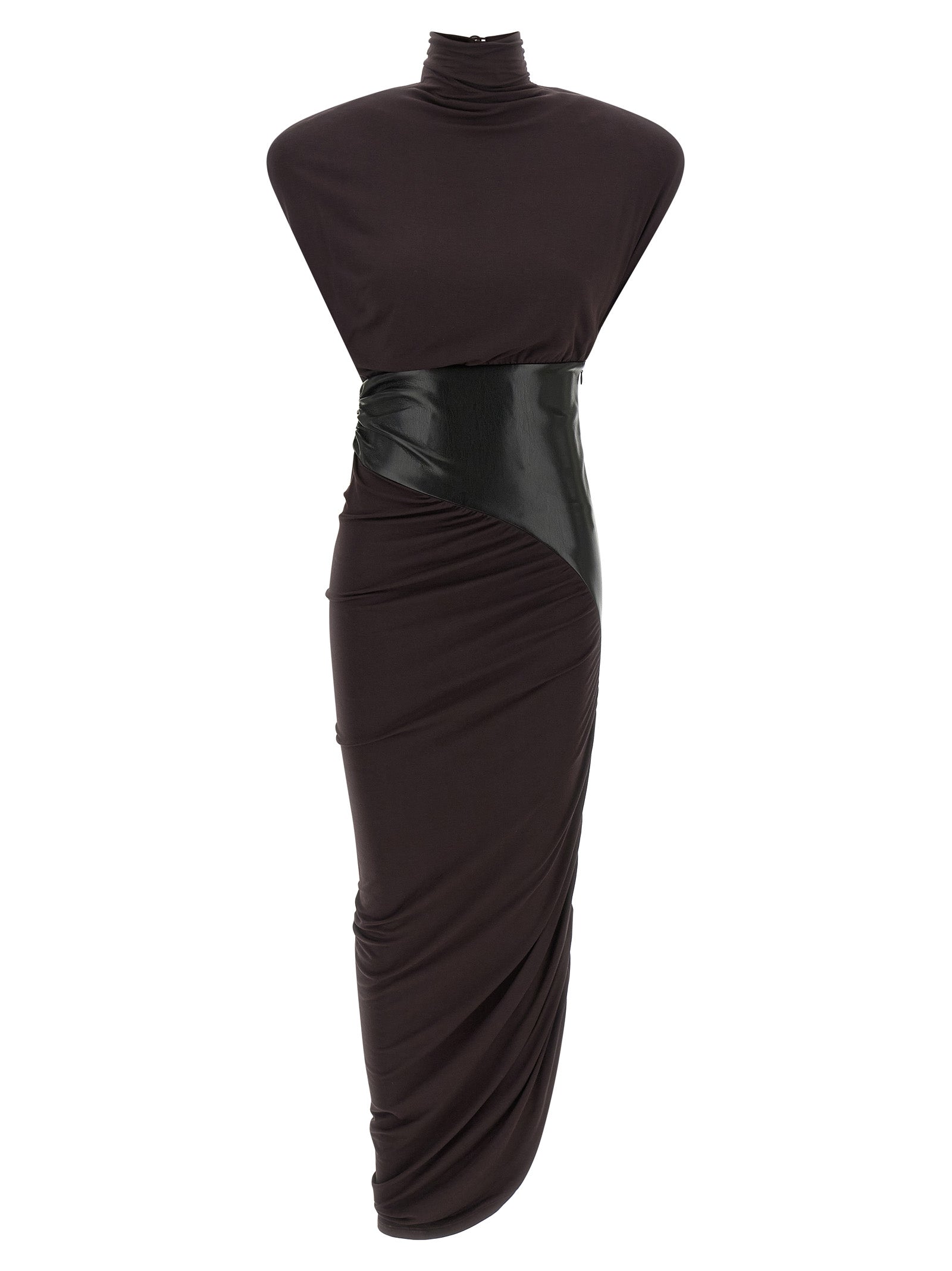 The Andamane Bordeaux Viscose Midi Women's Dress