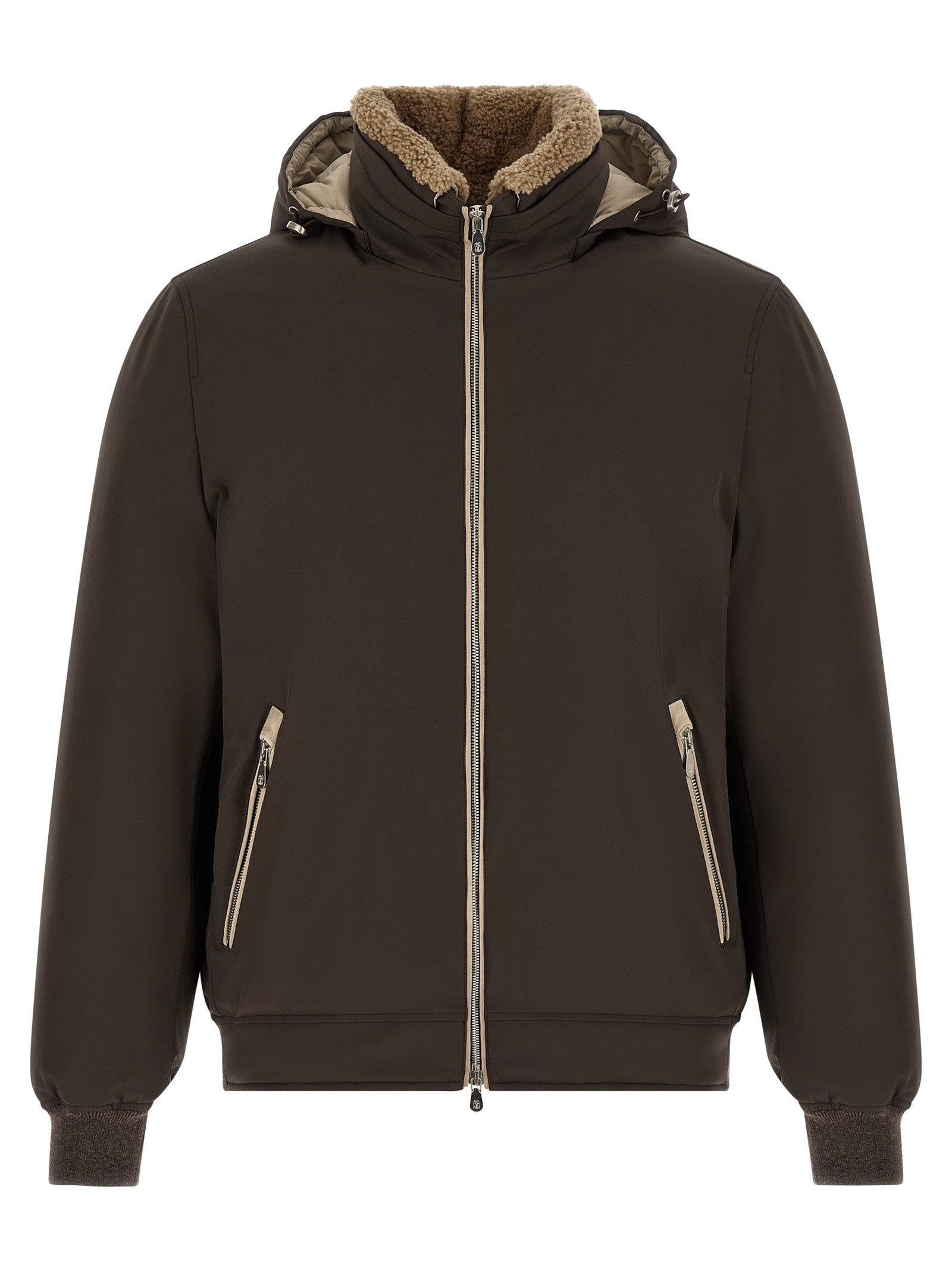 Brunello Cucinelli Brown Polyamide Full-Length Men's Jacket