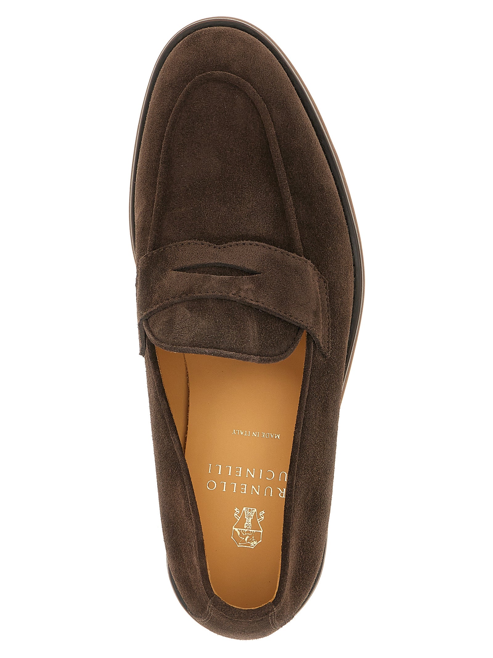 Brunello Cucinelli Brown Calfskin Slip-On Men's Loafers