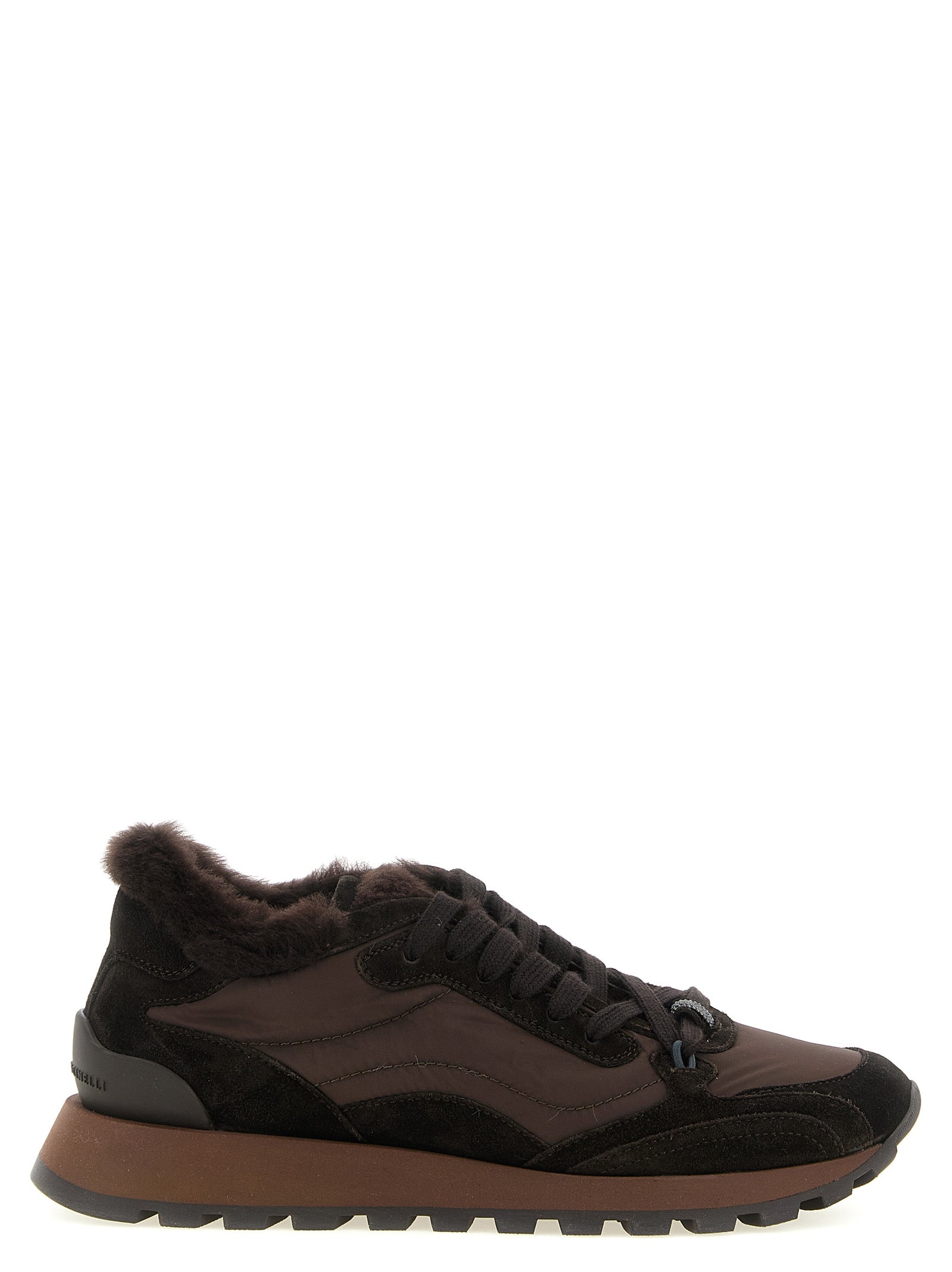 Brunello Cucinelli Black Calfskin Athletic Women's Sneakers
