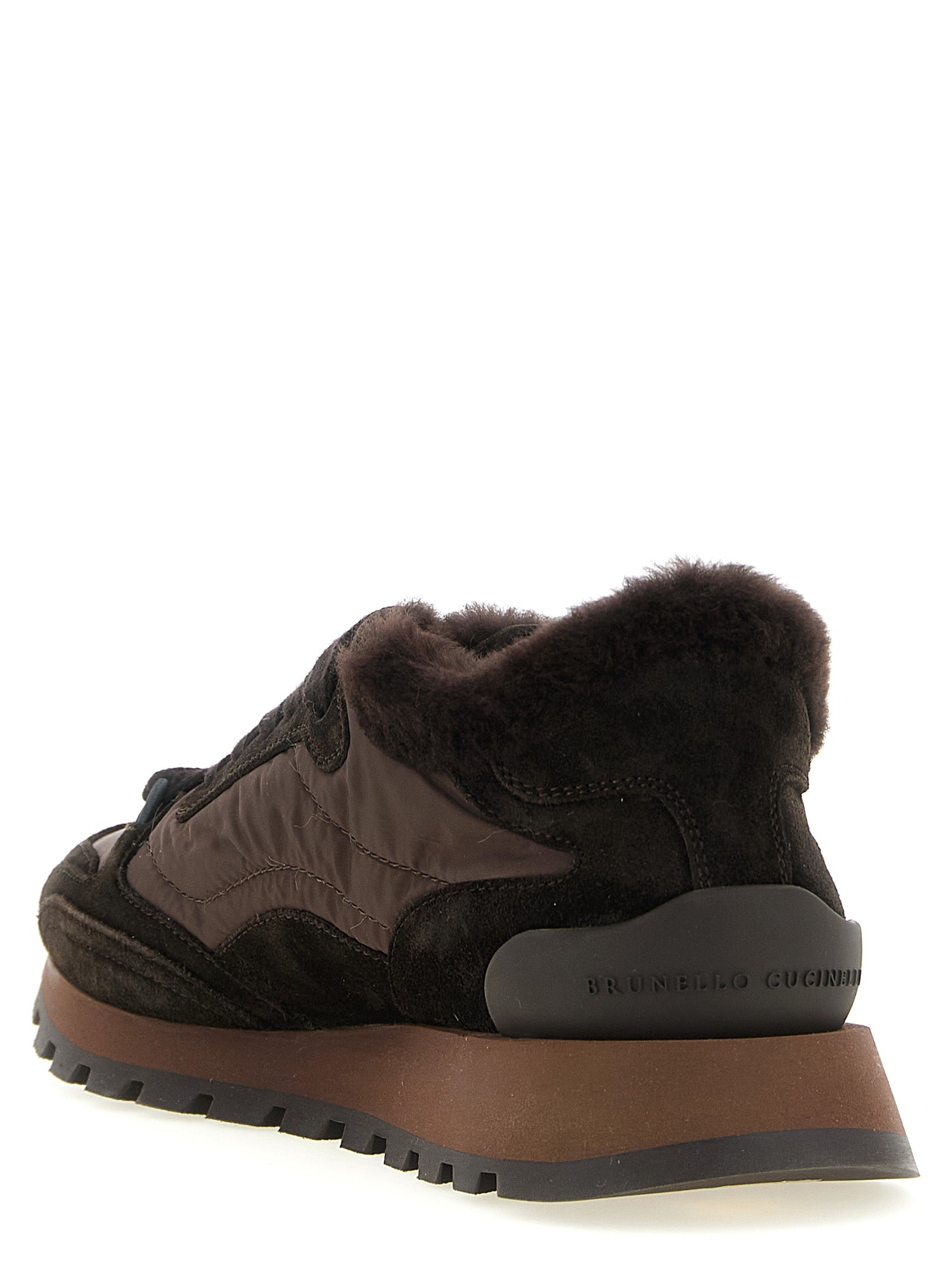 Brunello Cucinelli Black Calfskin Athletic Women's Sneakers