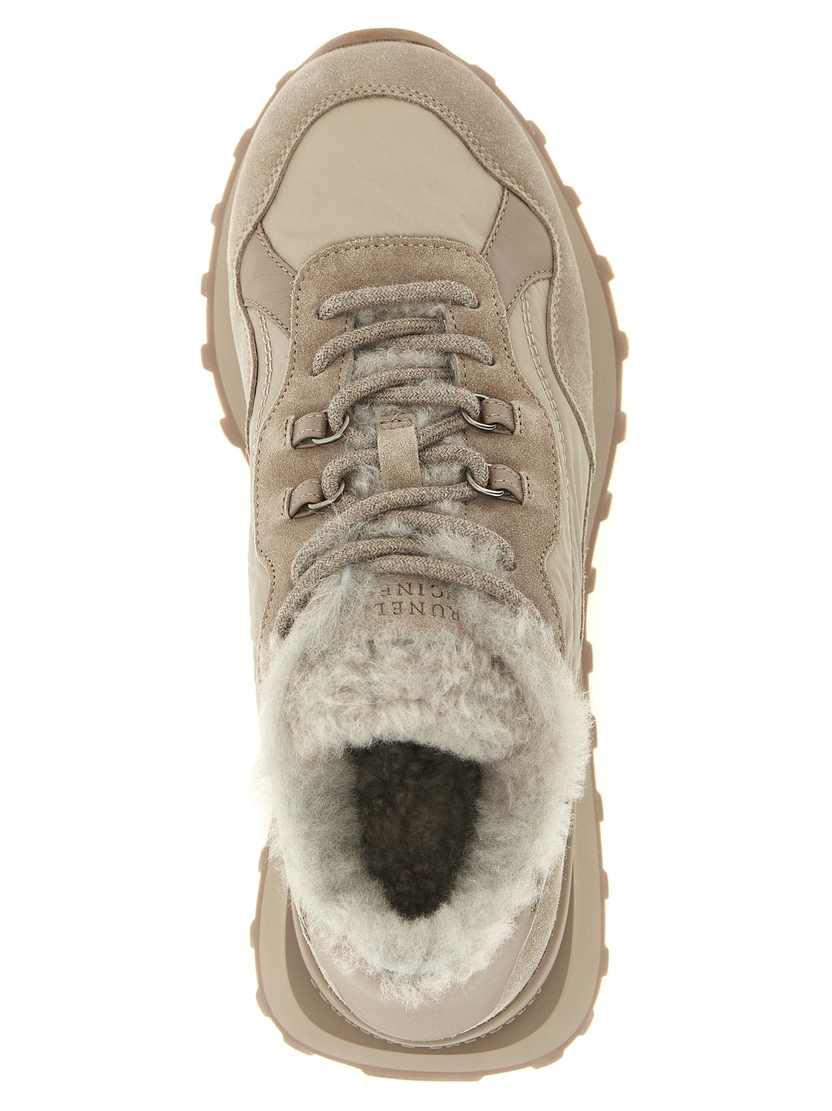 Brunello Cucinelli Beige Calfskin Athletic Women's Sneakers