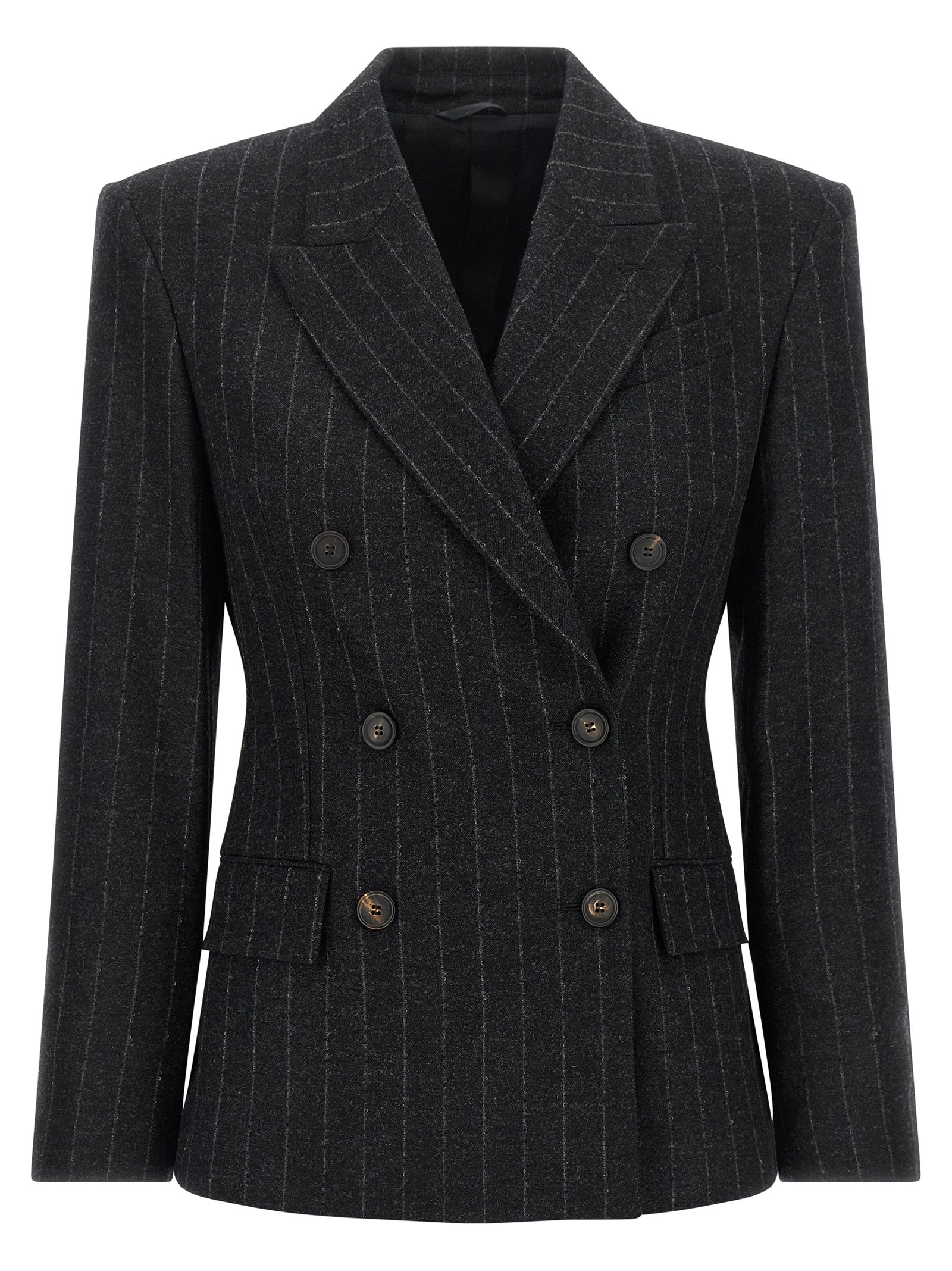 Brunello Cucinelli Gray Virgin Wool Women's Blazer
