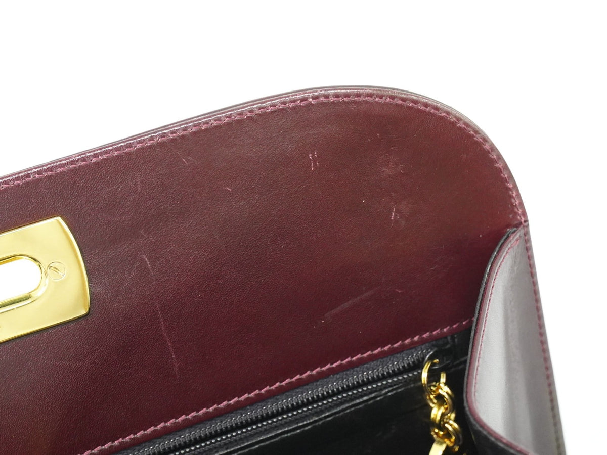 Salvatore Ferragamo Vintage Gancini Chain Leather Burgundy Leather Shoulder Bag Bag (Pre-Owned)