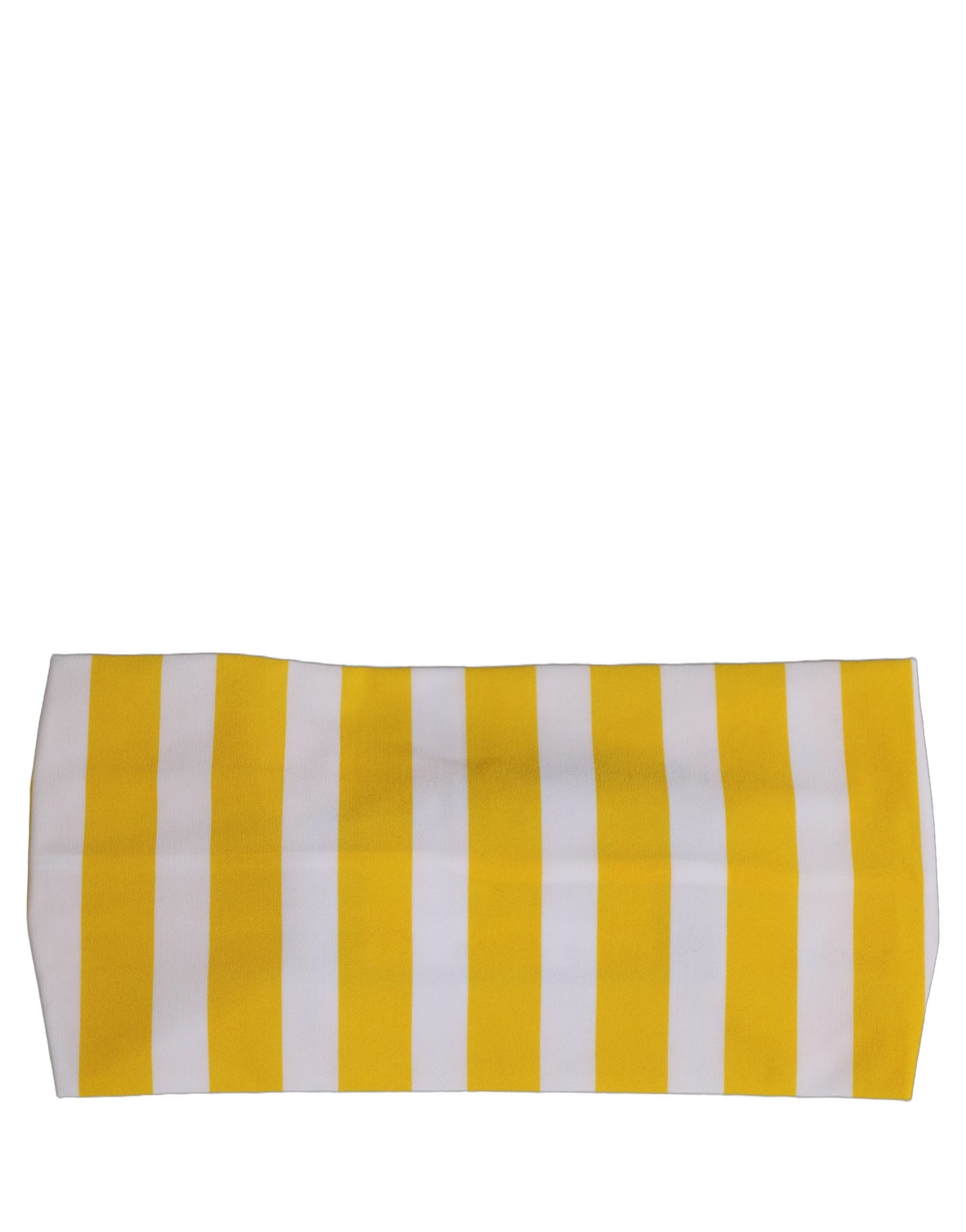 Dolce & Gabbana Yellow White Stripes Nylon Head Wrap One Size Women's Headband