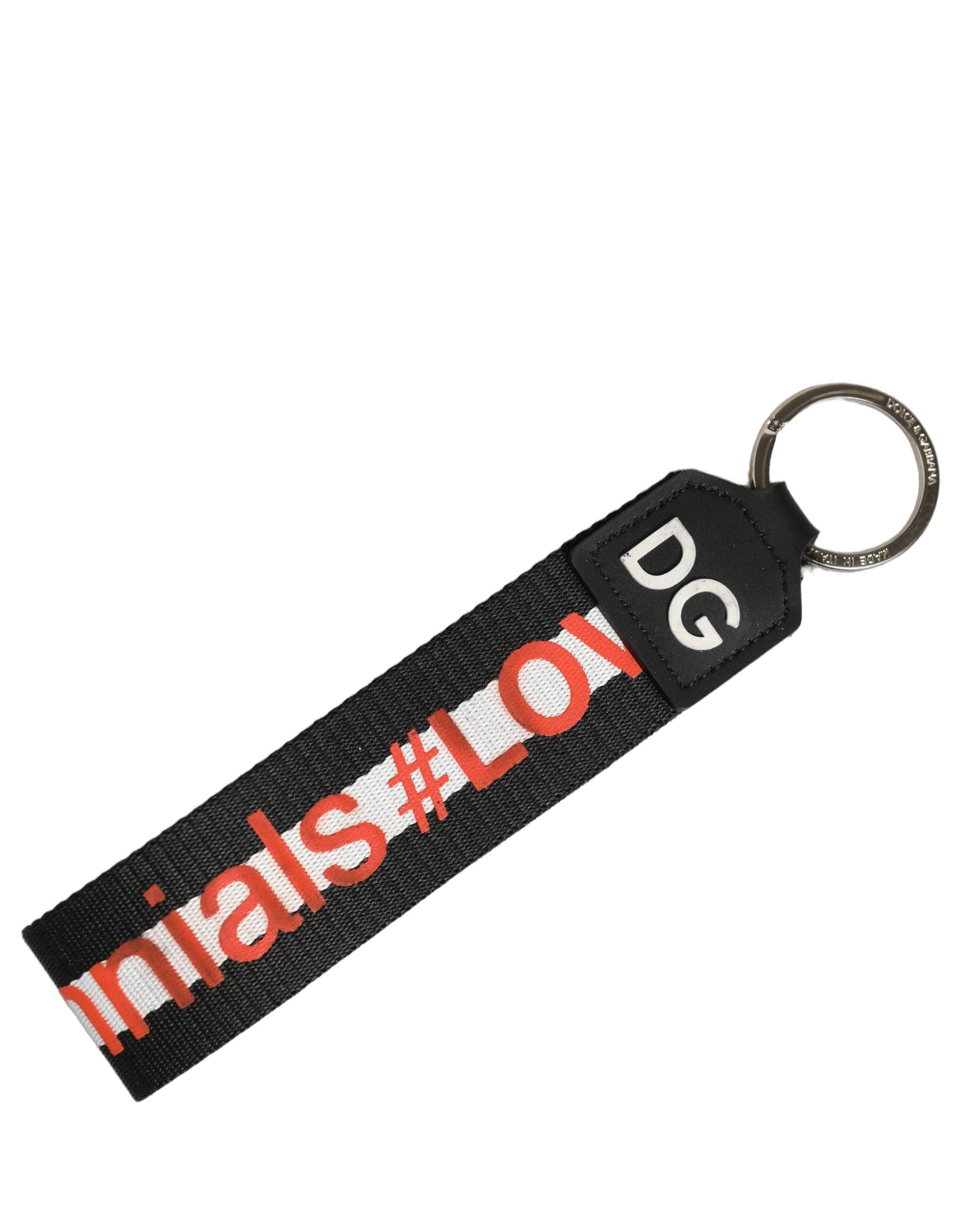 Dolce & Gabbana Multicolor Logo Polyester Brass Holder Keychain Women's Keyring (Pre-Owned)