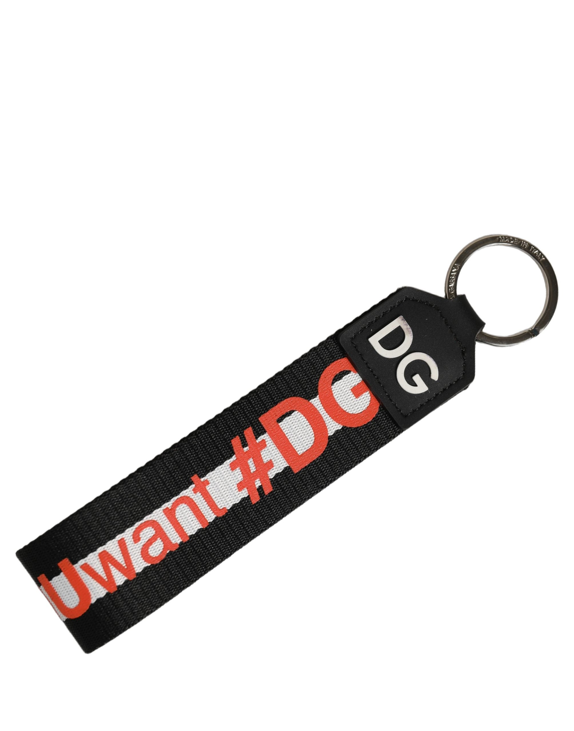 Dolce & Gabbana Multicolor Logo Polyester Brass Holder Keychain Women's Keyring (Pre-Owned)