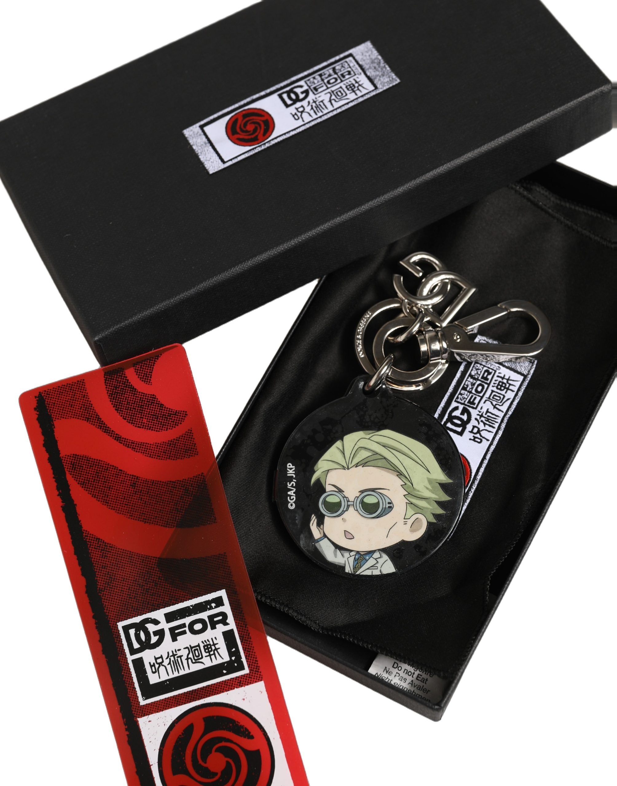 Dolce & Gabbana Black Kaisen Kento Nanami Charm Metal Keychain Women's Keyring