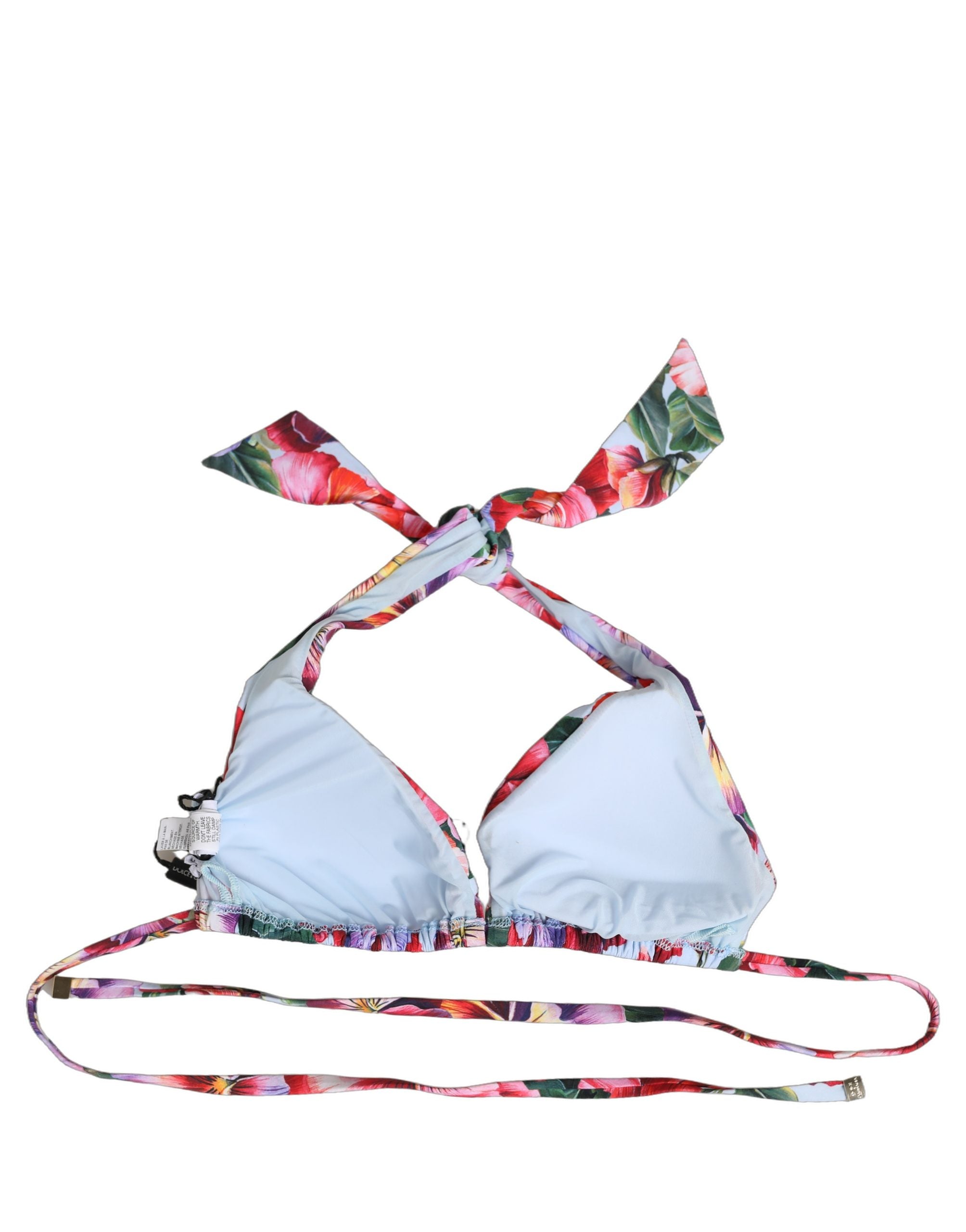 Dolce & Gabbana Multicolor Floral Triangle Beachwear Bikini Women's Top