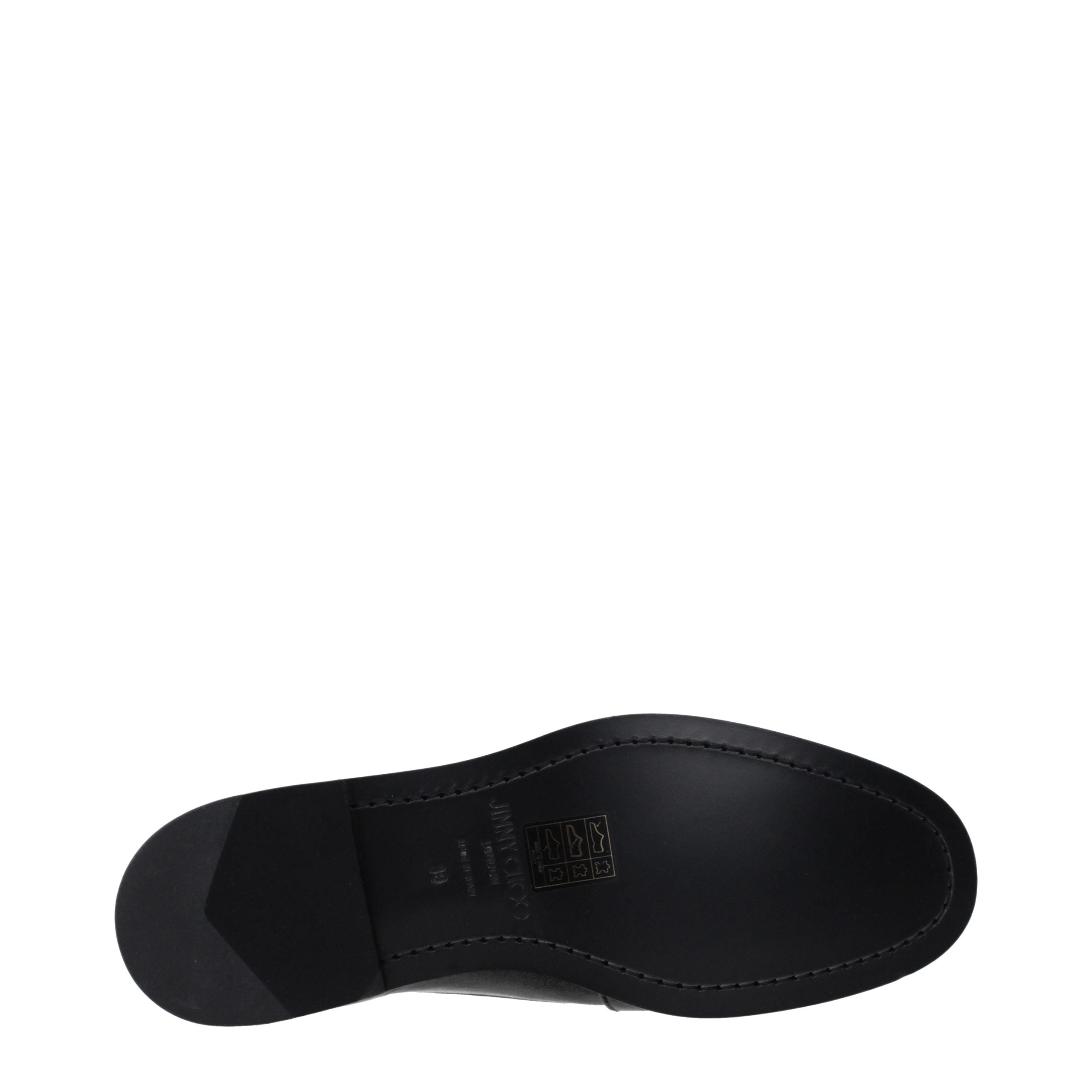 Jimmy Choo Black Leather Slip-On Women's Loafers