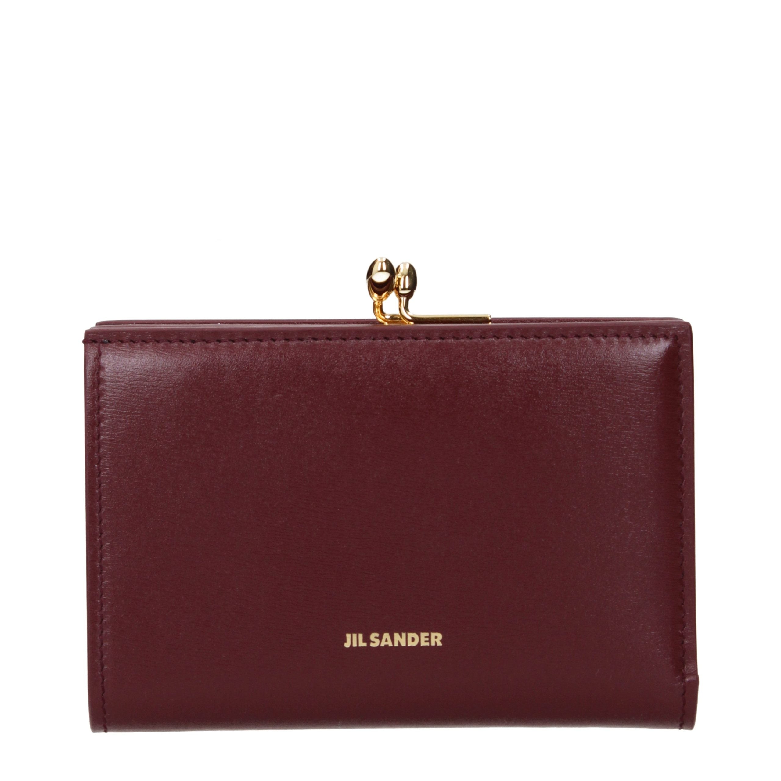 Jil Sander Red Leather Women's Wallet
