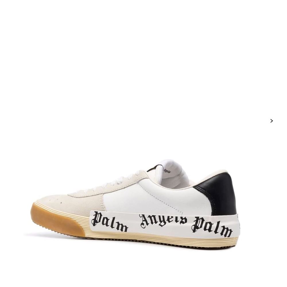 Palm Angels Beige Calfskin Low Top Men's Sneakers