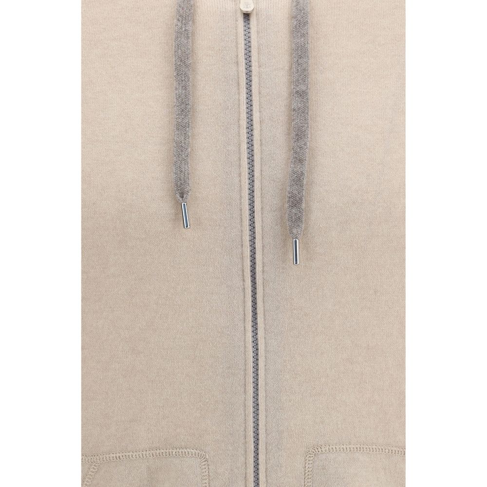 Brunello Cucinelli Beige Cashmere Men's Sweatshirt