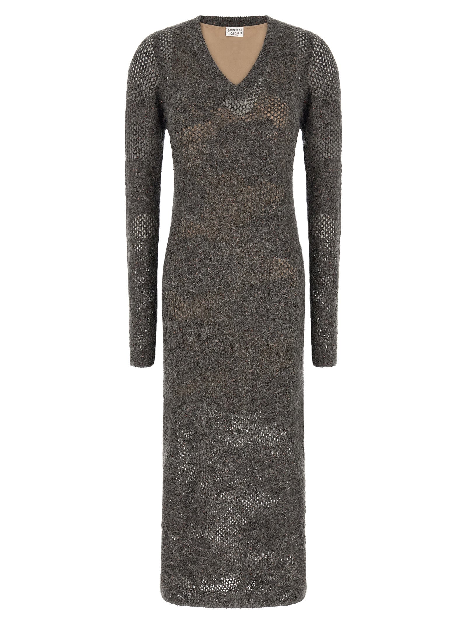 Brunello Cucinelli Gray Nylon Casual Women's Dress
