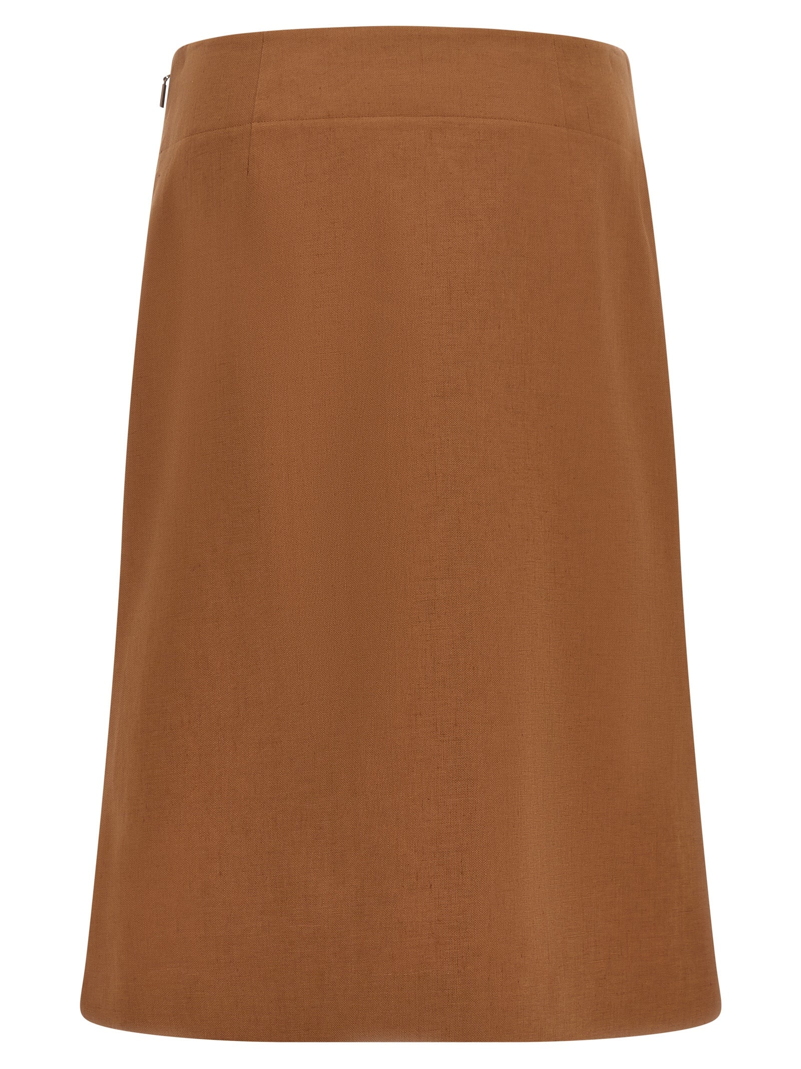Fendi Brown Linen Midi Women's Skirt