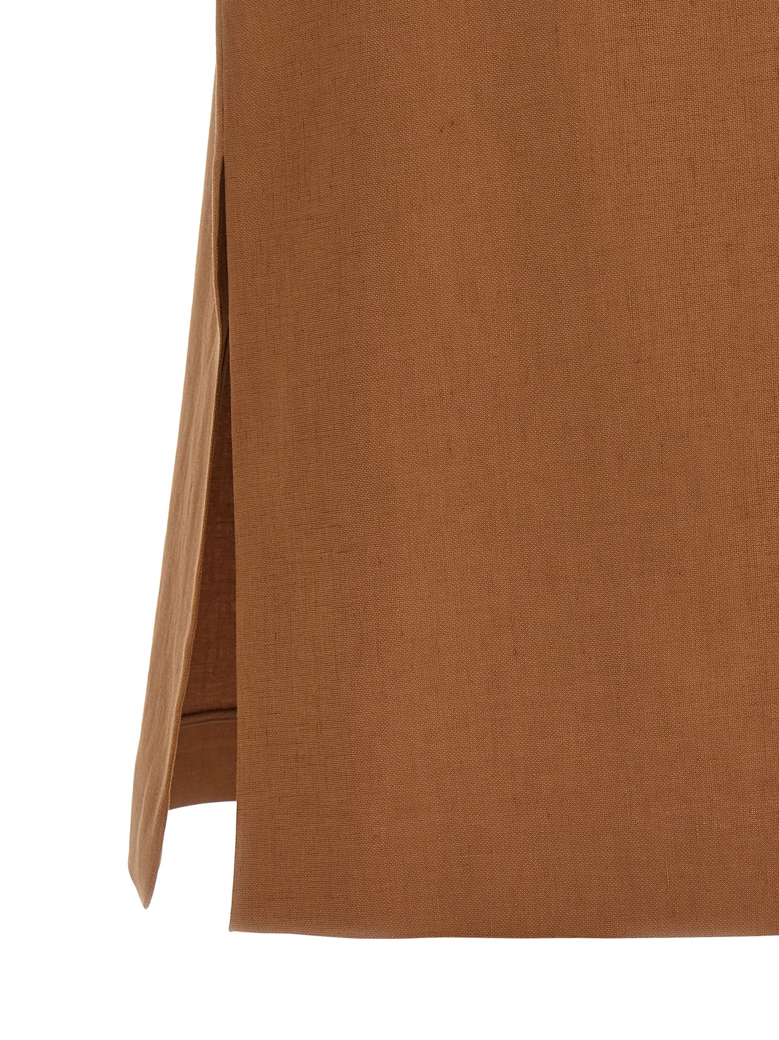 Fendi Brown Linen Midi Women's Skirt