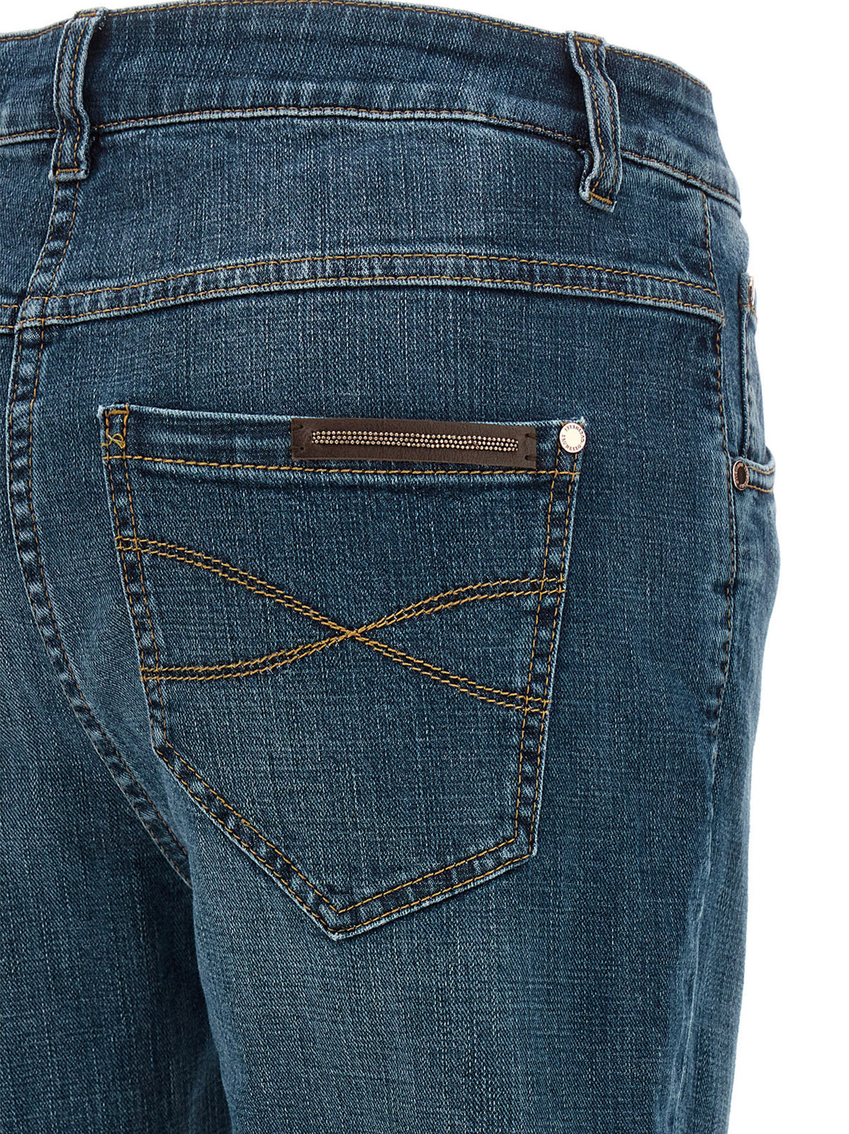 Brunello Cucinelli Blue Cotton Straight-Leg Women's Jeans