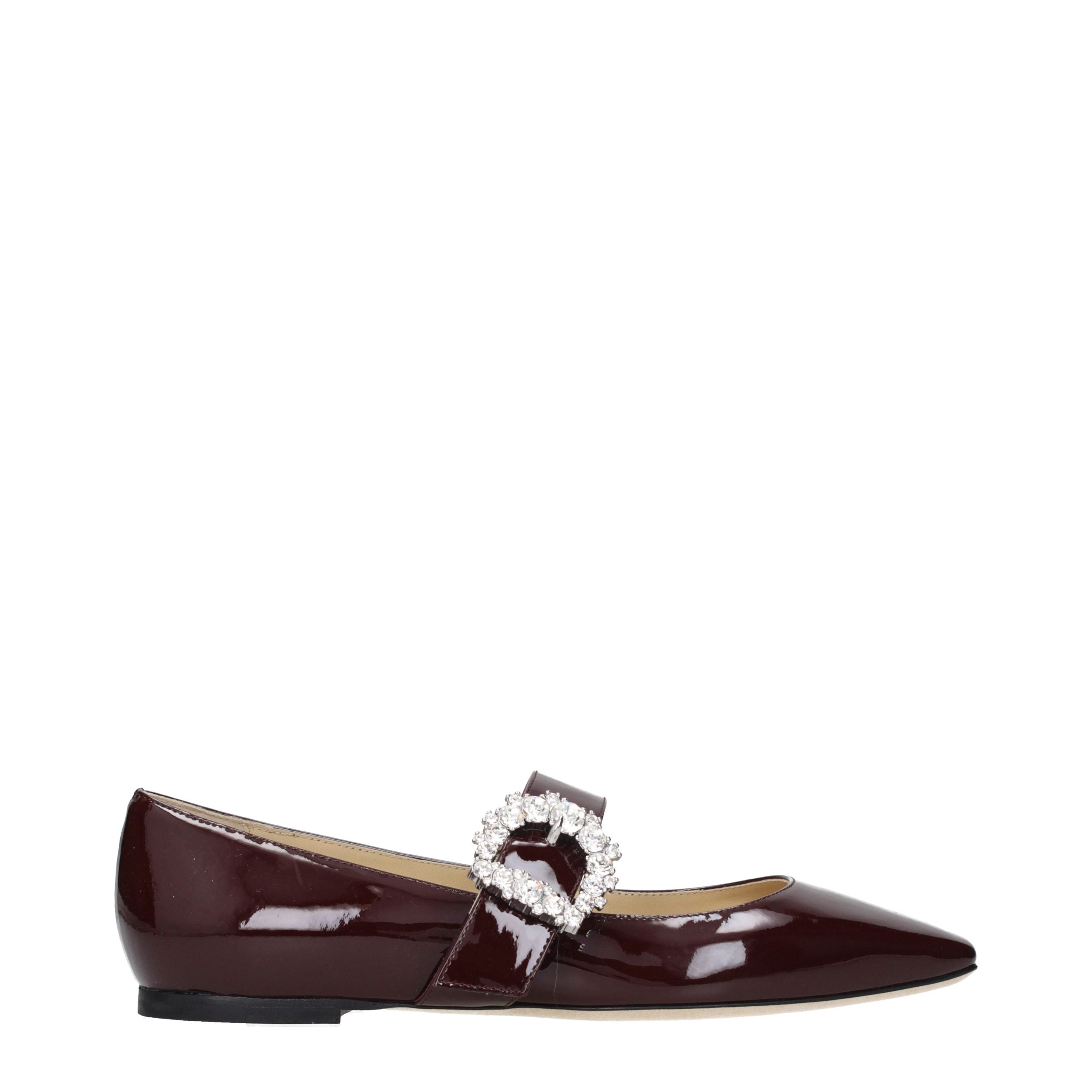 Jimmy Choo Red Leather Ballet Women's Flats