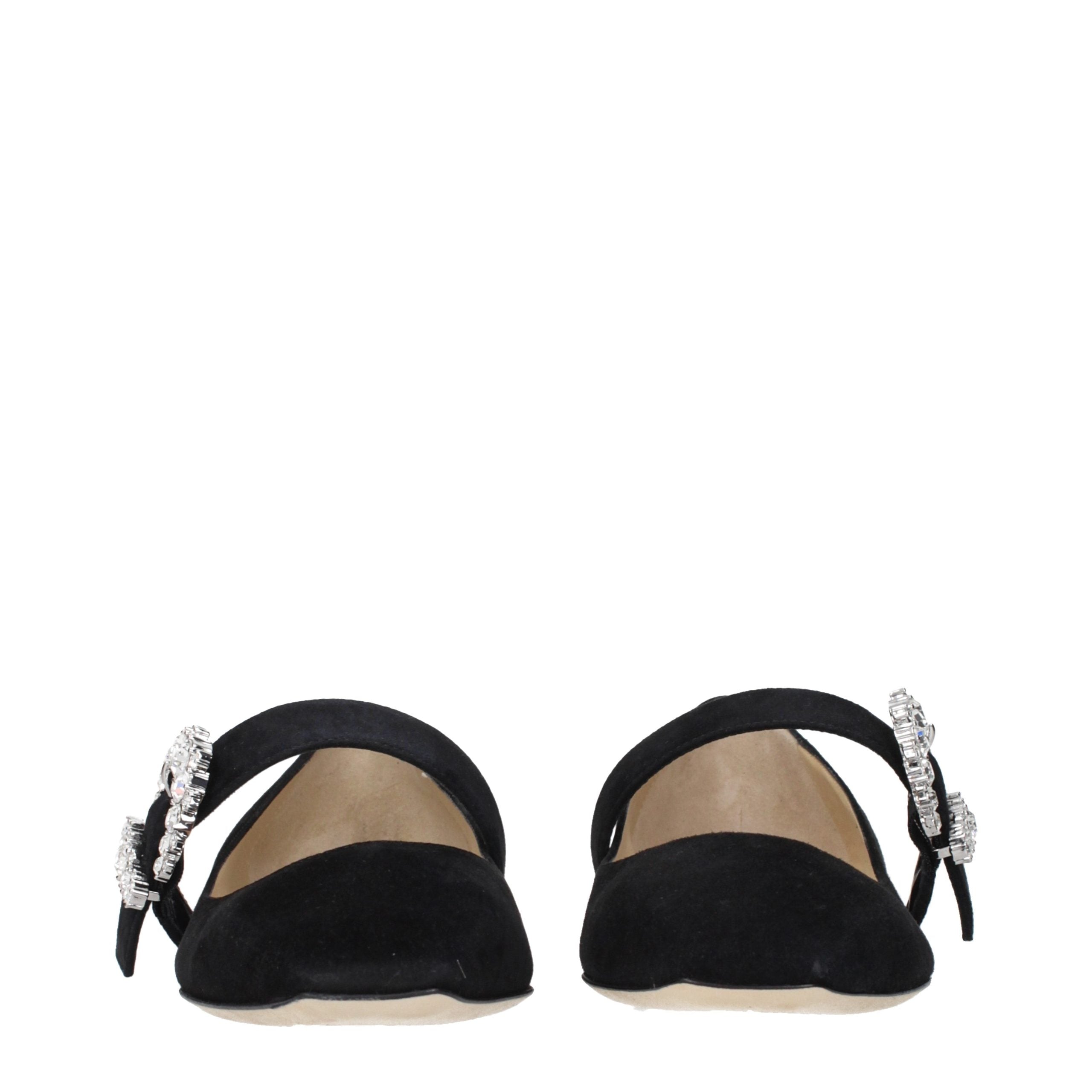 Jimmy Choo Black Leather Ballet Women's Flats