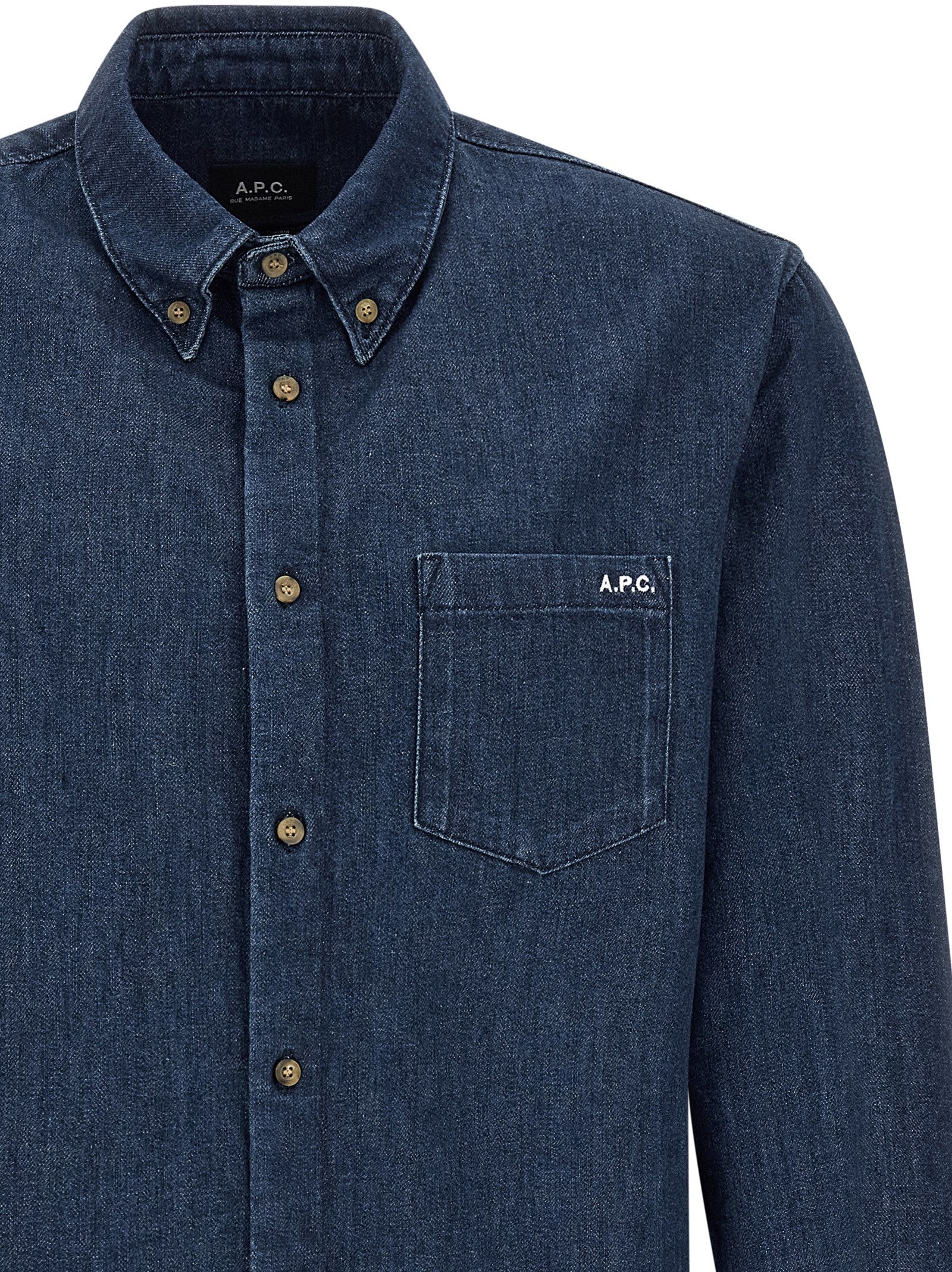 A.P.C. Blue Cotton Men's Blouse