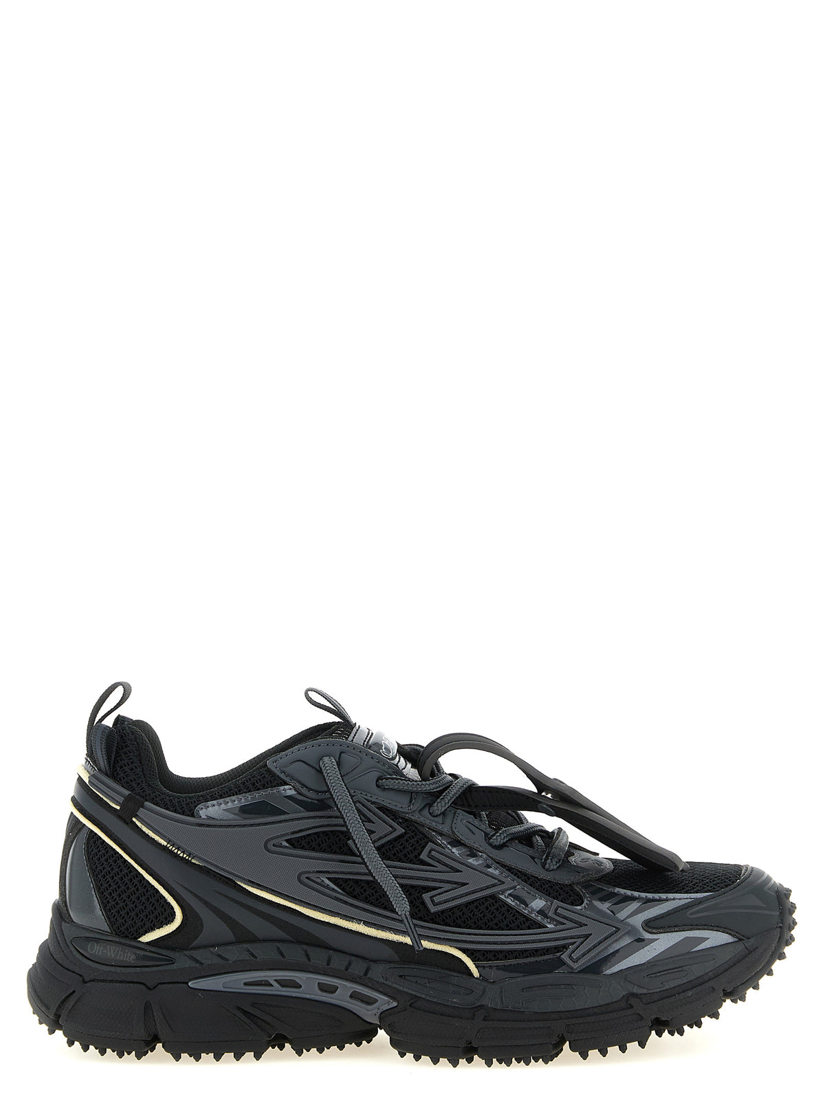 Off-White Black Polyethylene Athletic Men's Sneakers