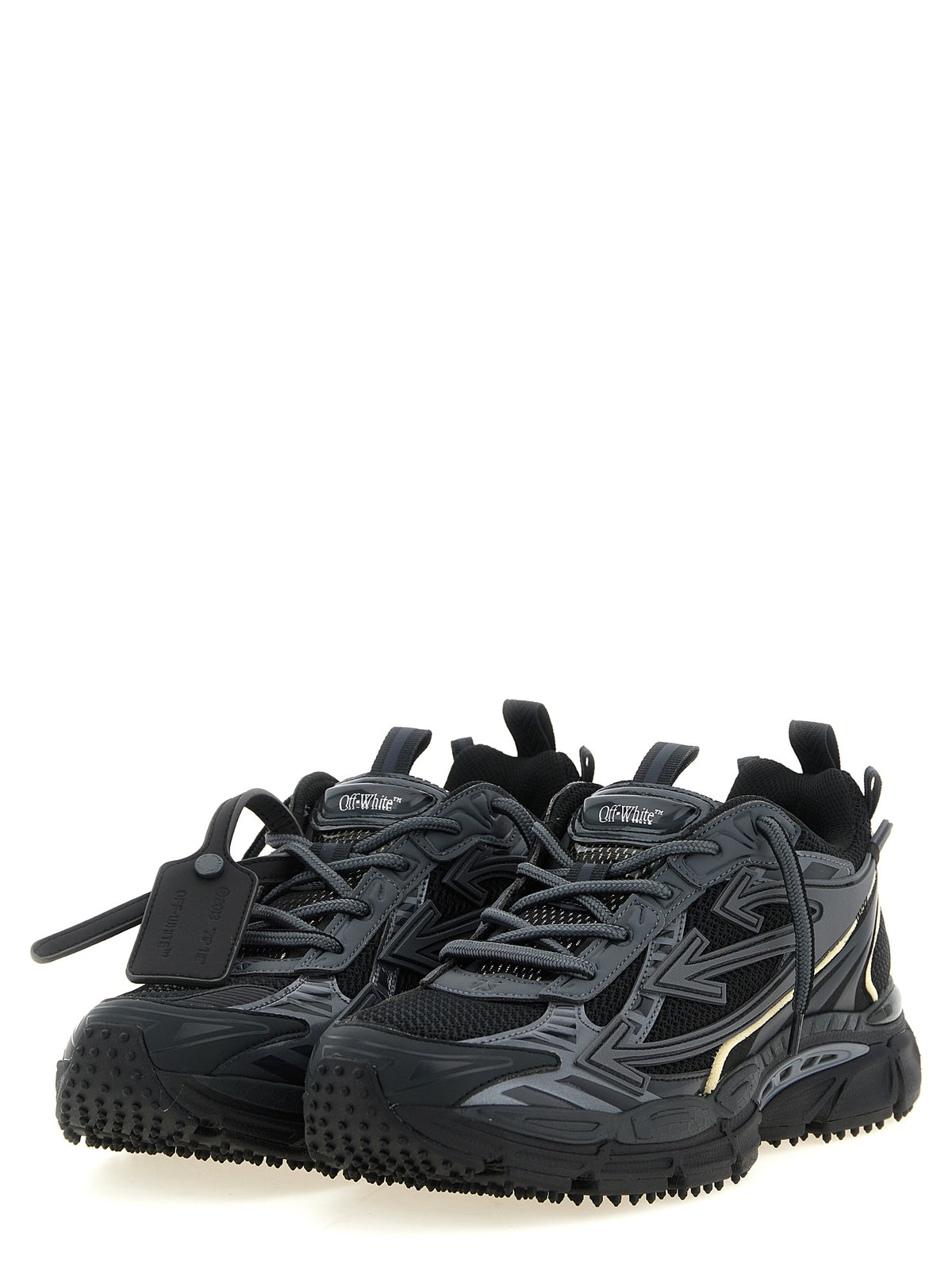 Off-White Black Polyethylene Athletic Men's Sneakers