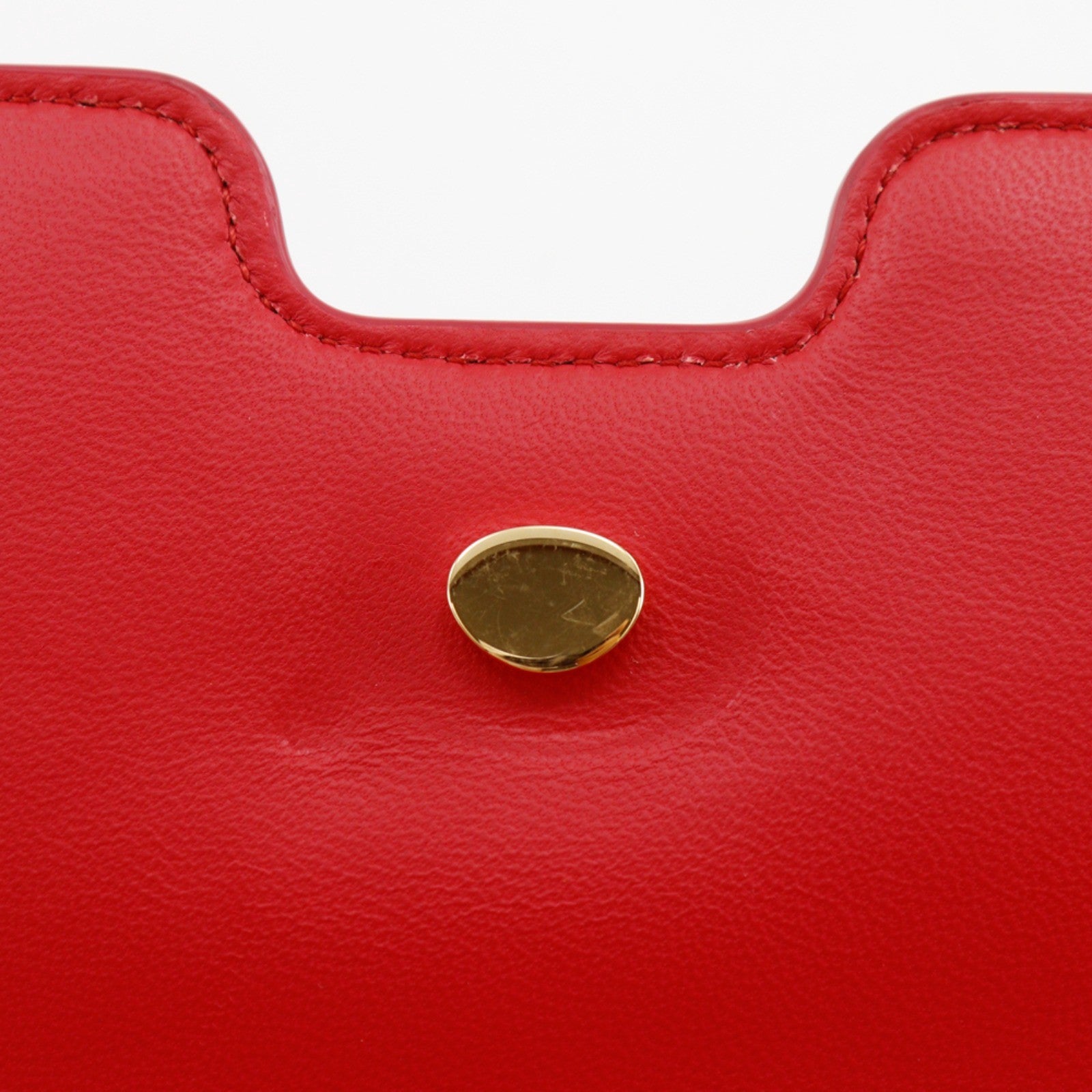Burberry Tb Flap Leather Red Leather Clutche & Pouche Bag (Pre-Owned)