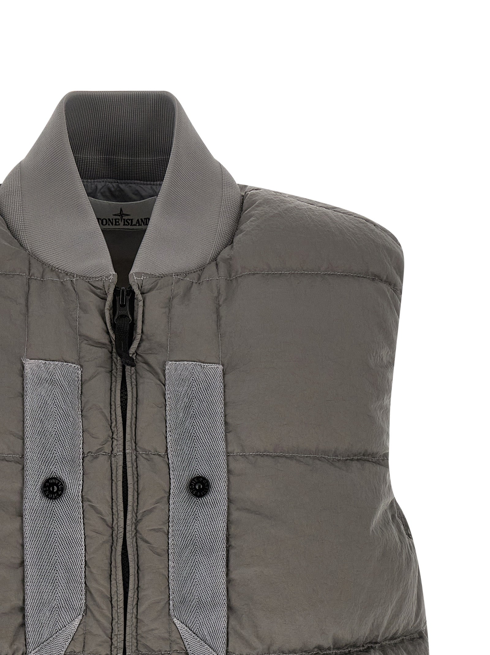 Stone Island Gray Polyamide Sleeveless Men's Jacket