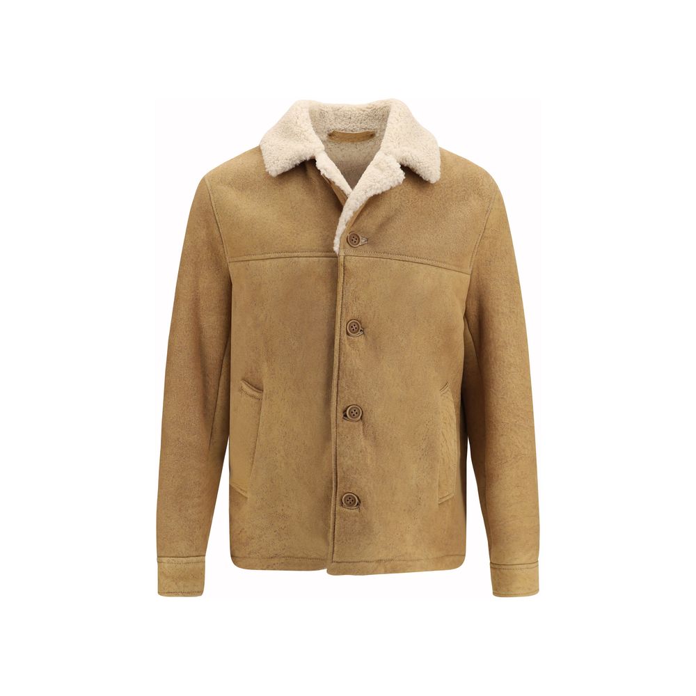 Salvatore Santoro Brown Leather Full-Length Men's Jacket