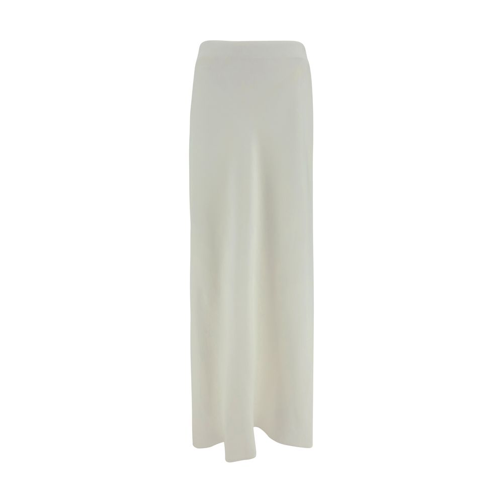 Brunello Cucinelli White Viscose Long Women's Skirt