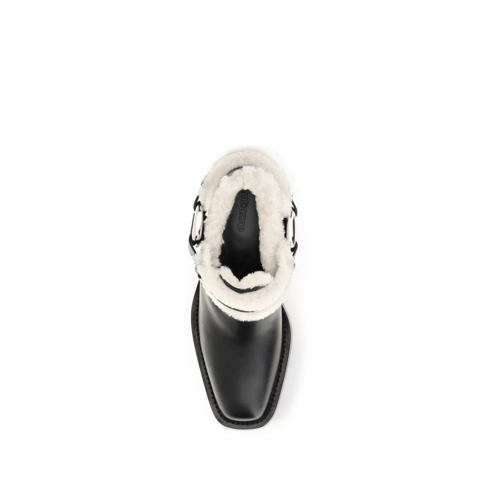 Rabanne Black Calf Leather Bos Taurus Ankle Women's Boots